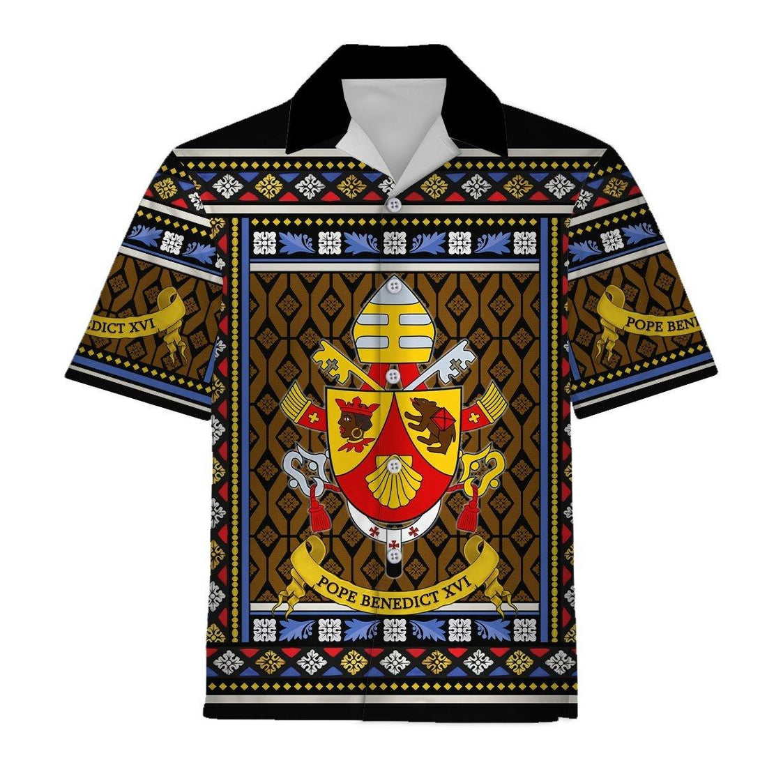  CustomsPig Hawaiian Shirt Benedict XVI Coat Of Arms 3D Apparel -  CustomsPig.com