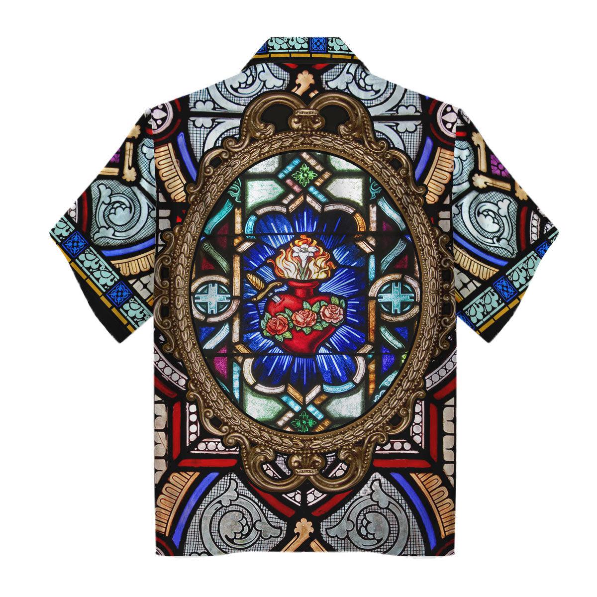 Gearhomie Hawaiian Shirt Now And Forever God You Reign Stained Glass 3D Apparel - Gearhomie.com