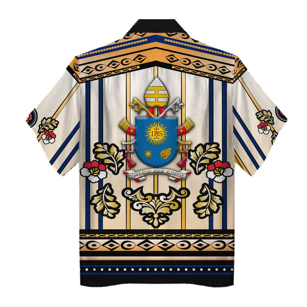  CustomsPig Hawaiian Shirt Pope Francis Stained Glass 3D Apparel -  CustomsPig.com