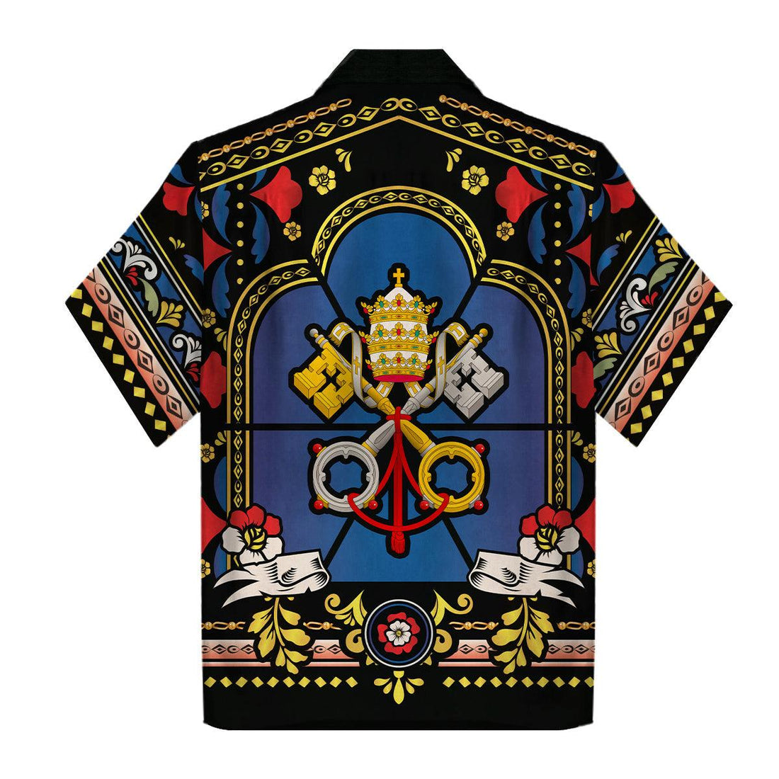 Gearhomie Hawaiian Shirt Pope St Peter Stained Glass 3D Apparel - Gearhomie.com