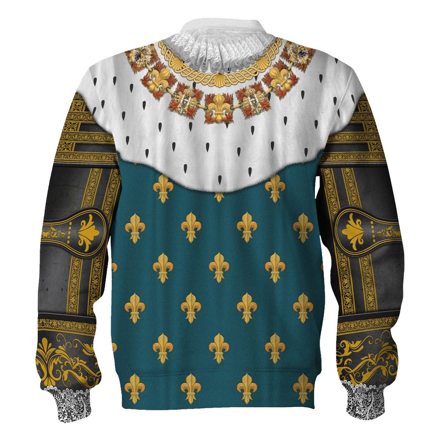 CustomsPig Henry IV of France in Coronation Robes Costume All Over Print Hoodie Sweatshirt T-Shirt Tracksuit - CustomsPig.com