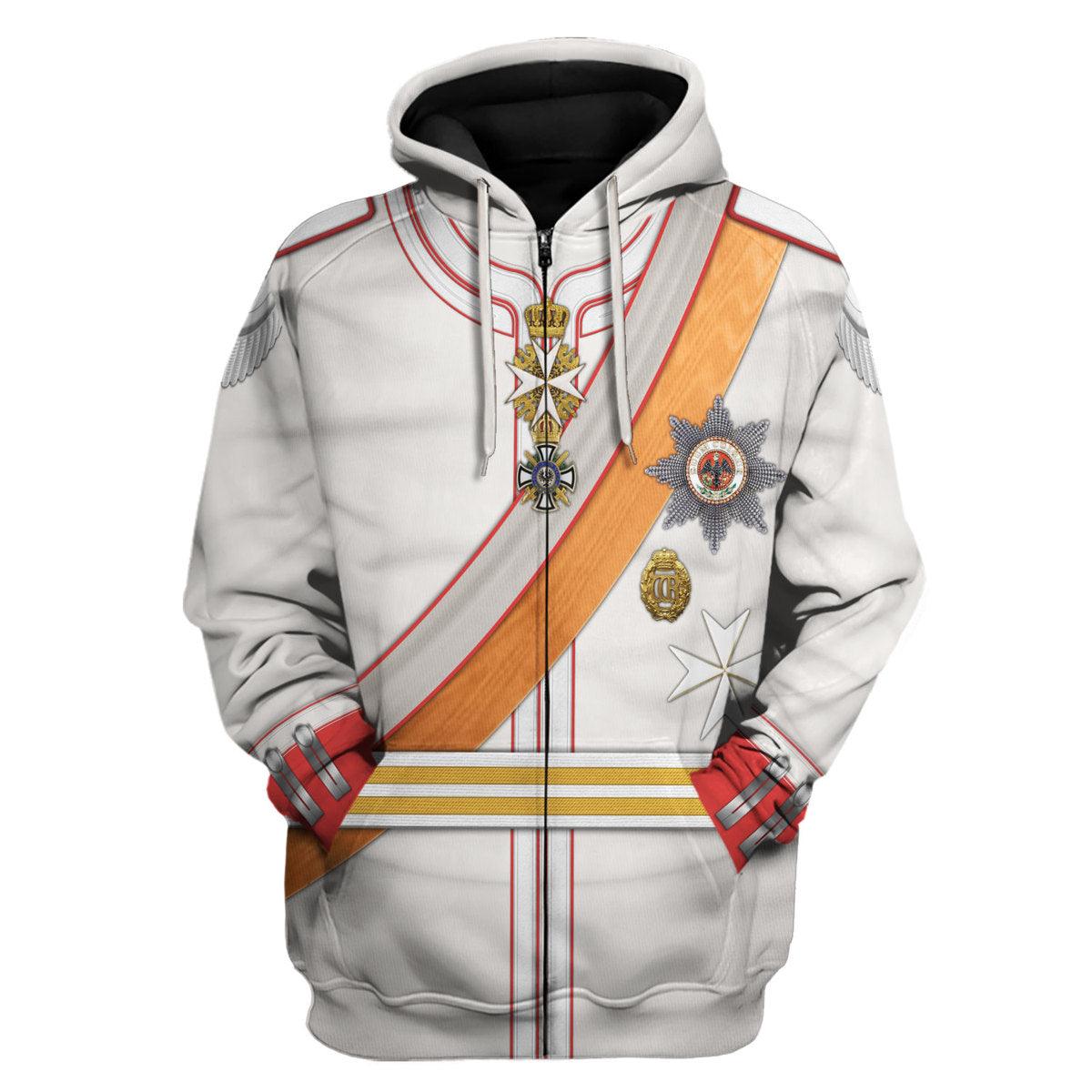 Gearhomie Kaiser Wilhelm II 1910 Uniform Costume Hoodie Sweatshirt T-Shirt Tracksuit - Gearhomie.com
