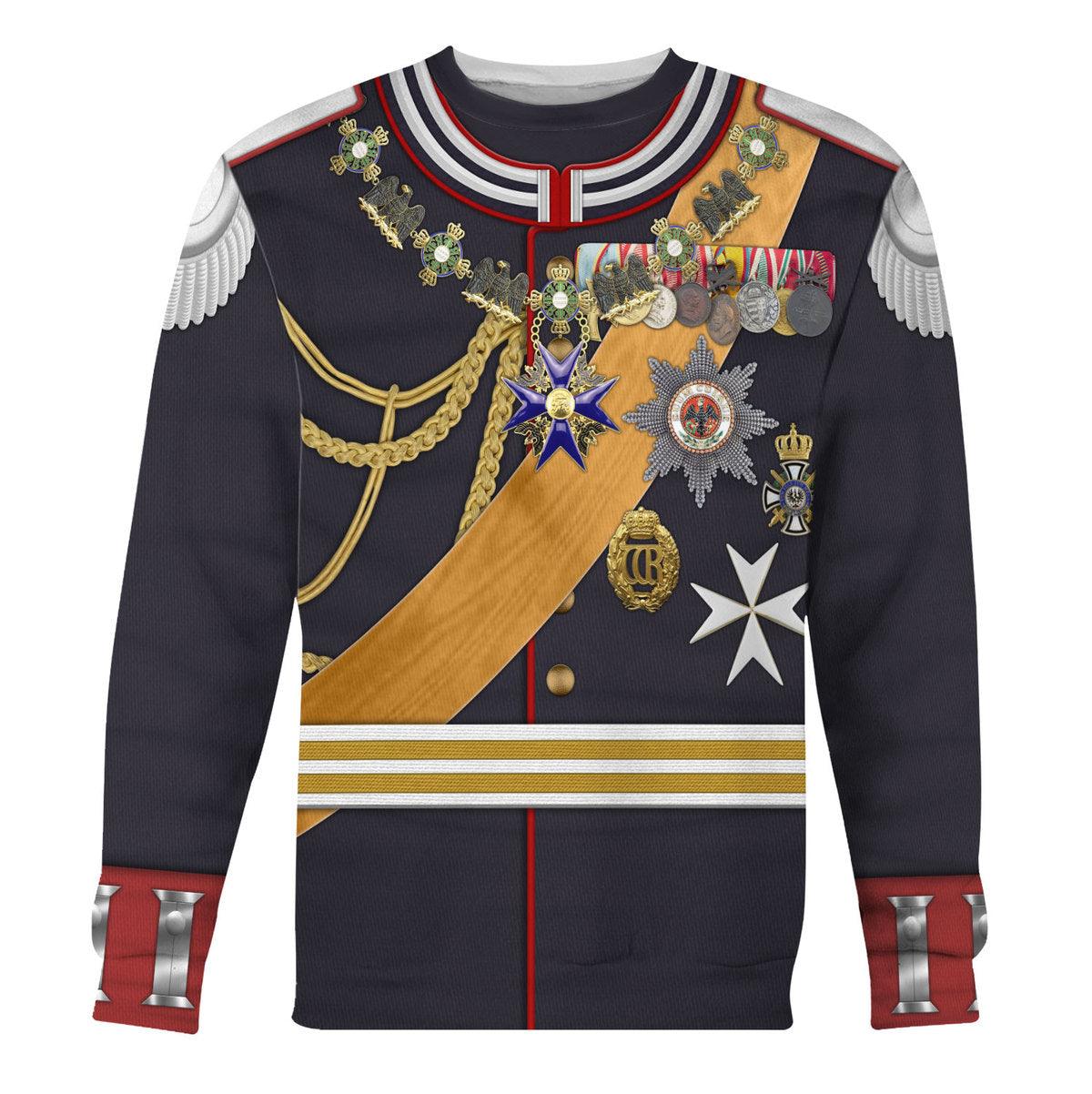 Gearhomie Kaiser Wilhelm II Gala Uniform with Degen German Empire Costume Hoodie Sweatshirt T-Shirt Tracksuit - Gearhomie.com