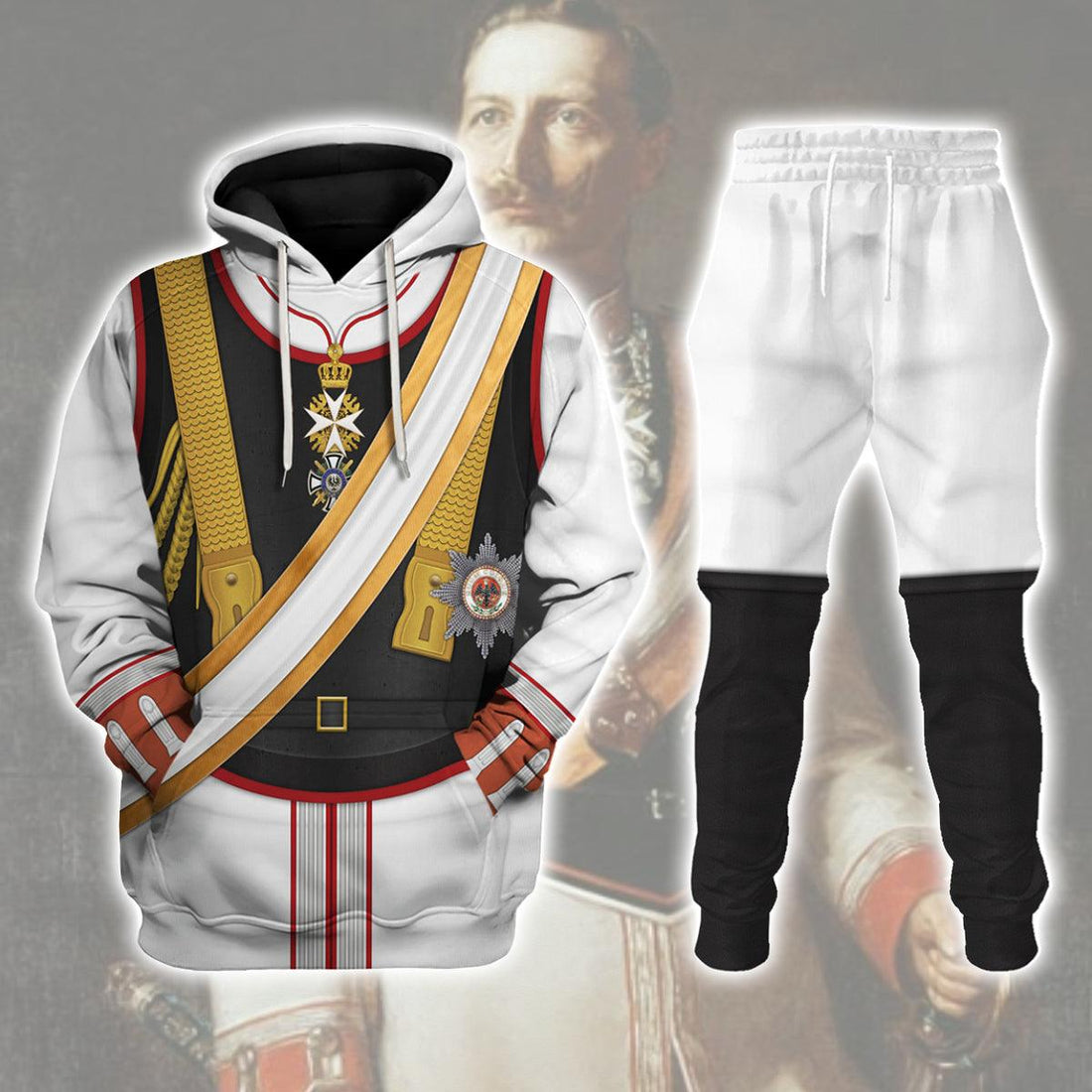 Gearhomie Kaiser Wilhelm II Uniform Garde du German Emperor Costume Hoodie Sweatshirt T-Shirt Tracksuit - Gearhomie.com
