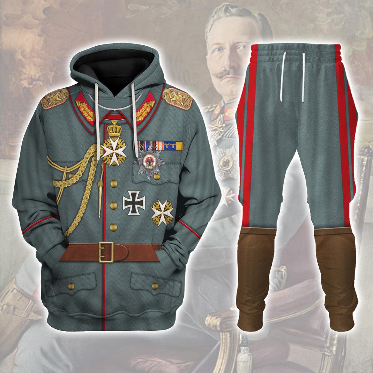 Gearhomie Kaiser Wilhelm II Uniform German Emperor Costume Hoodie Sweatshirt T-Shirt Tracksuit - Gearhomie.com