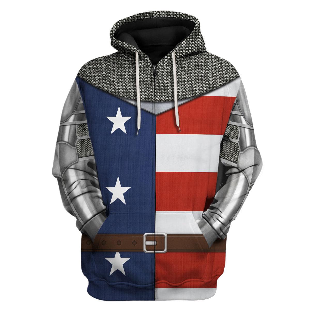 Gearhomie Knight Of U S A Costume Hoodie Sweatshirt T-Shirt Tracksuit - Gearhomie.com