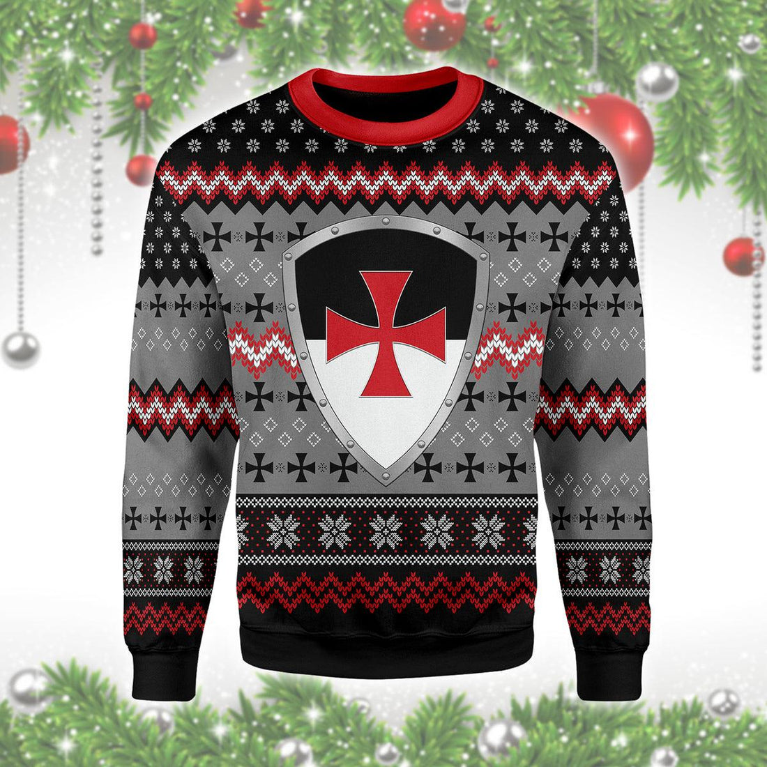 CustomsPig Knight Templar Christmas Ugly Sweater - CustomsPig.com