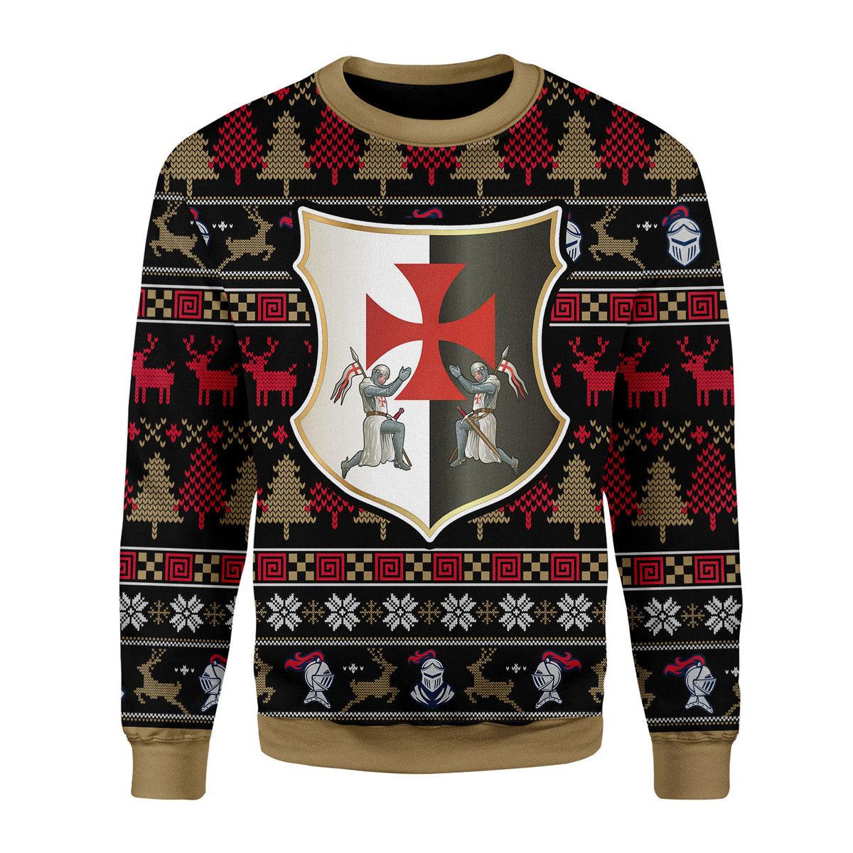 Gearhomie Knight Templar Christmas Ugly Sweater - Gearhomie.com