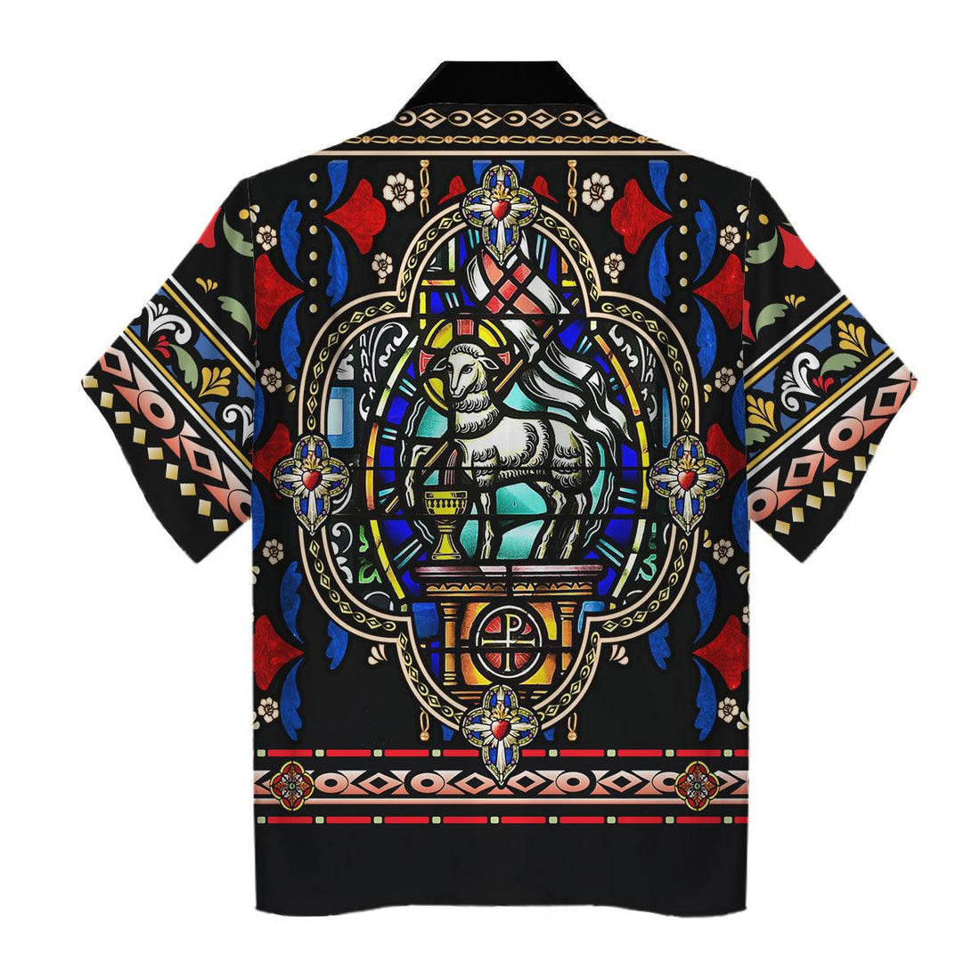 Gearhomie Knight Templar Stained Glass Hawaiian Shirt Polo Shirt - Gearhomie.com