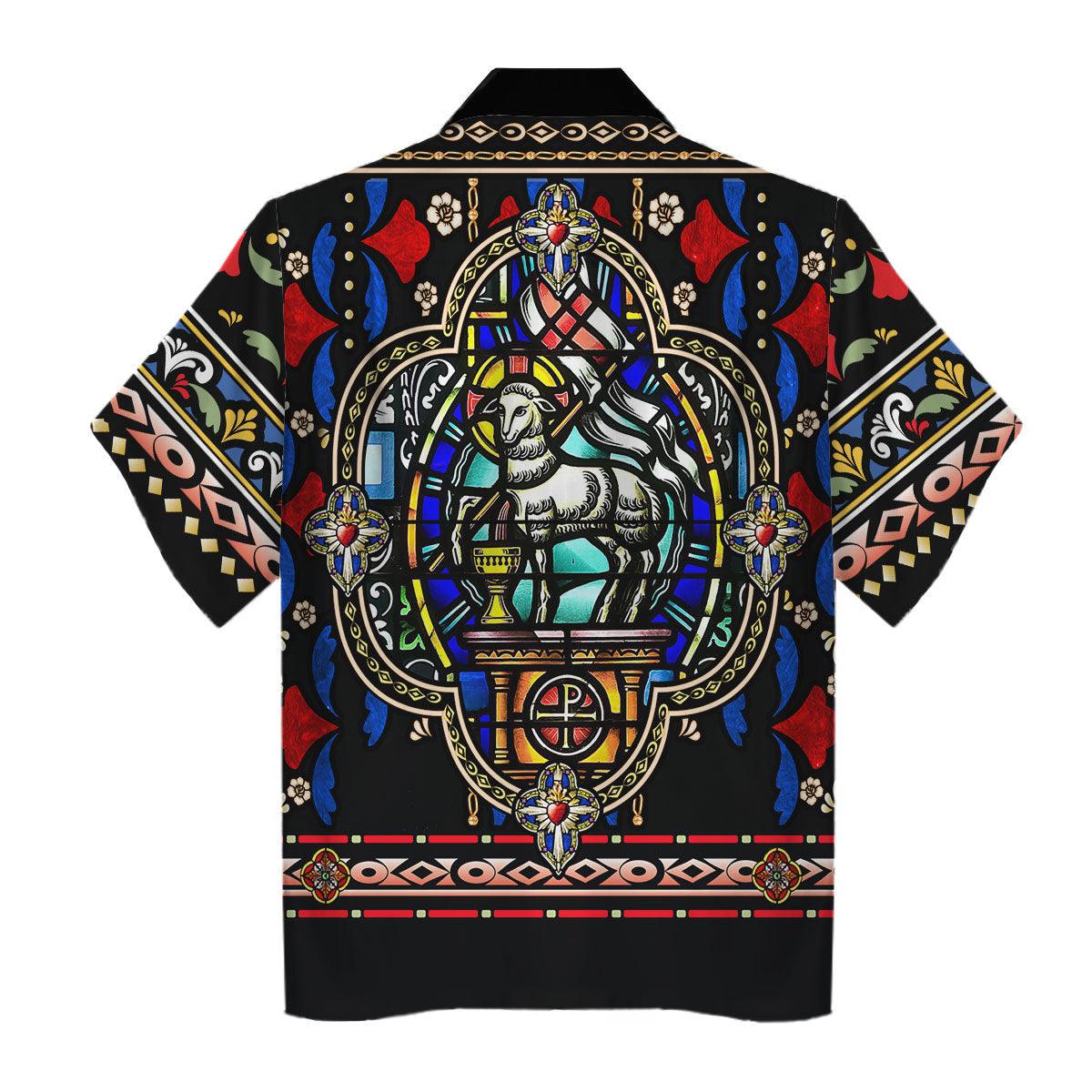 Gearhomie Knight Templar Stained Glass Hawaiian Shirt Polo Shirt - Gearhomie.com