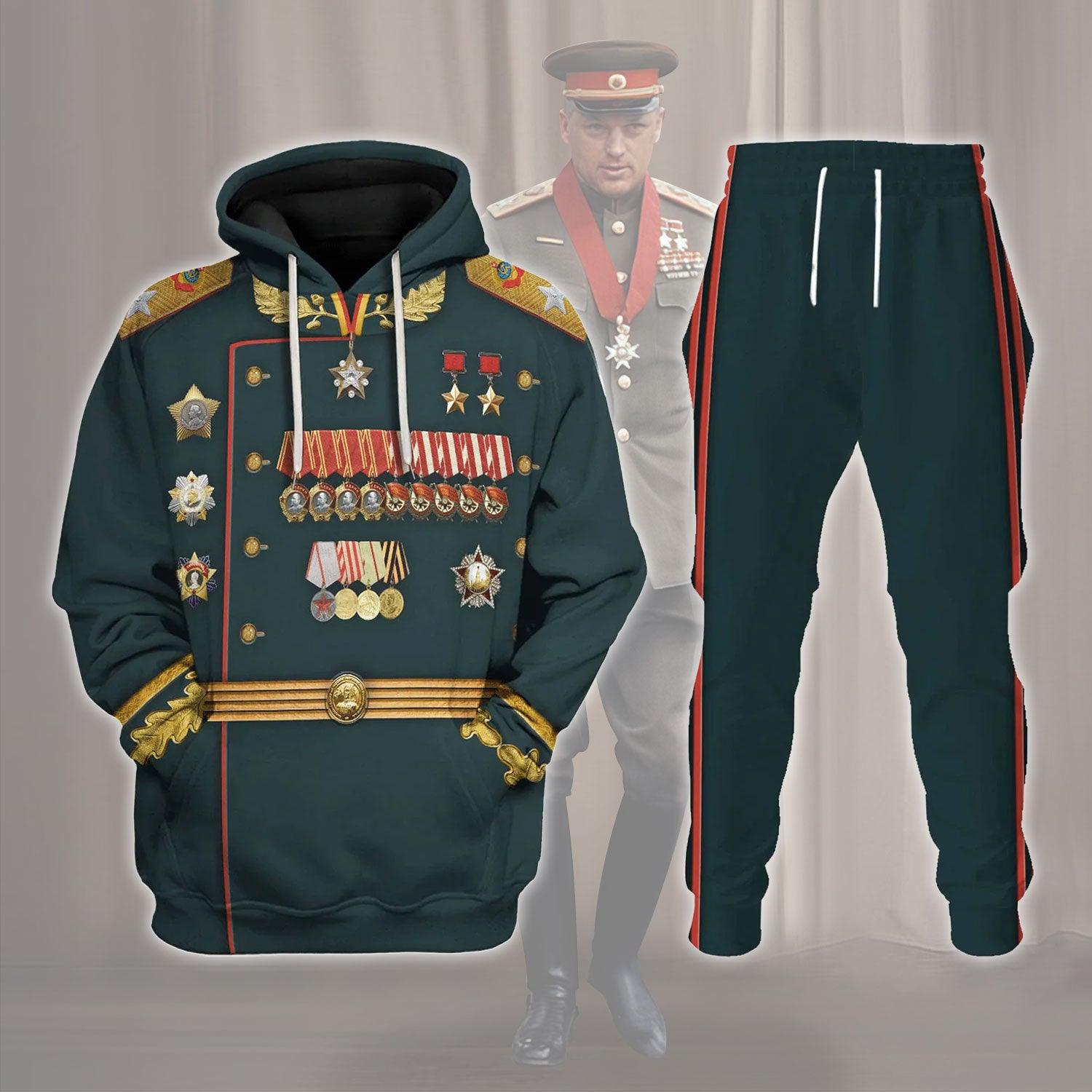 Gearhomie Konstantin Rokossovsky Red Army Commanders Costume Hoodie Sweatshirt T-Shirt Tracksuit - Gearhomie.com