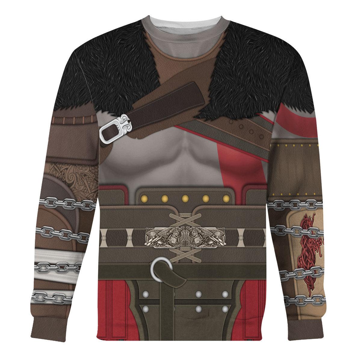 Gearhomie Kratos Costume Hoodie Sweatshirt T-Shirt Sweatpants - Gearhomie.com
