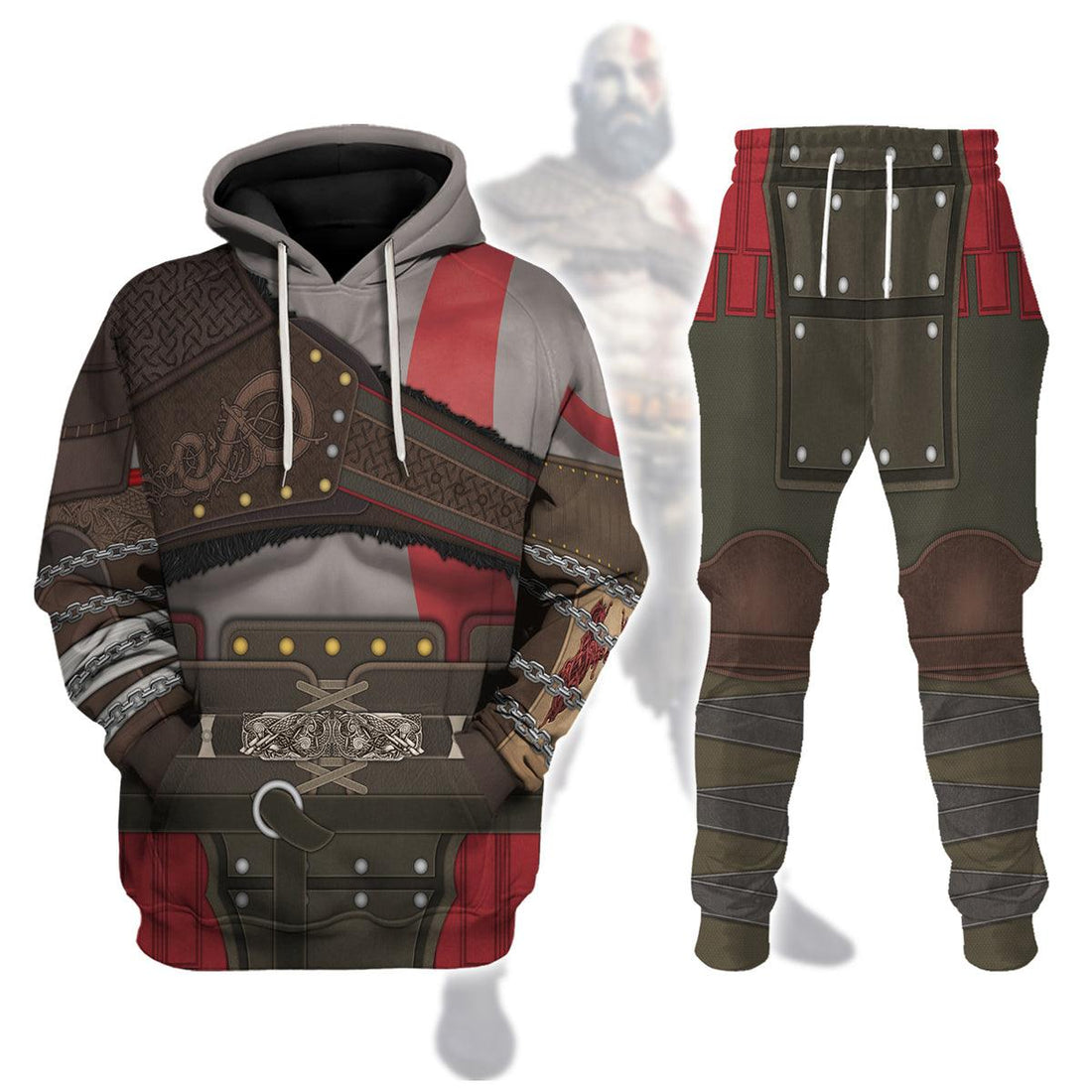 Gearhomie Kratos GOW Costume Hoodie Sweatshirt T-Shirt Sweatpants - Gearhomie.com