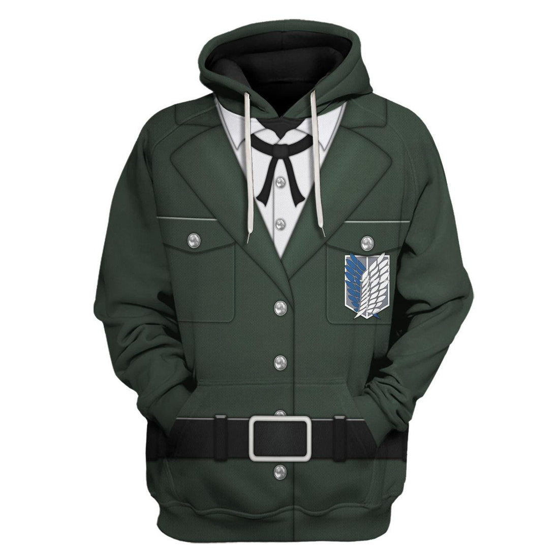 CustomsPig Levi Ackerman Survey Corps Green Hoodie Sweatshirt T-Shirt Sweatpants - CustomsPig.com