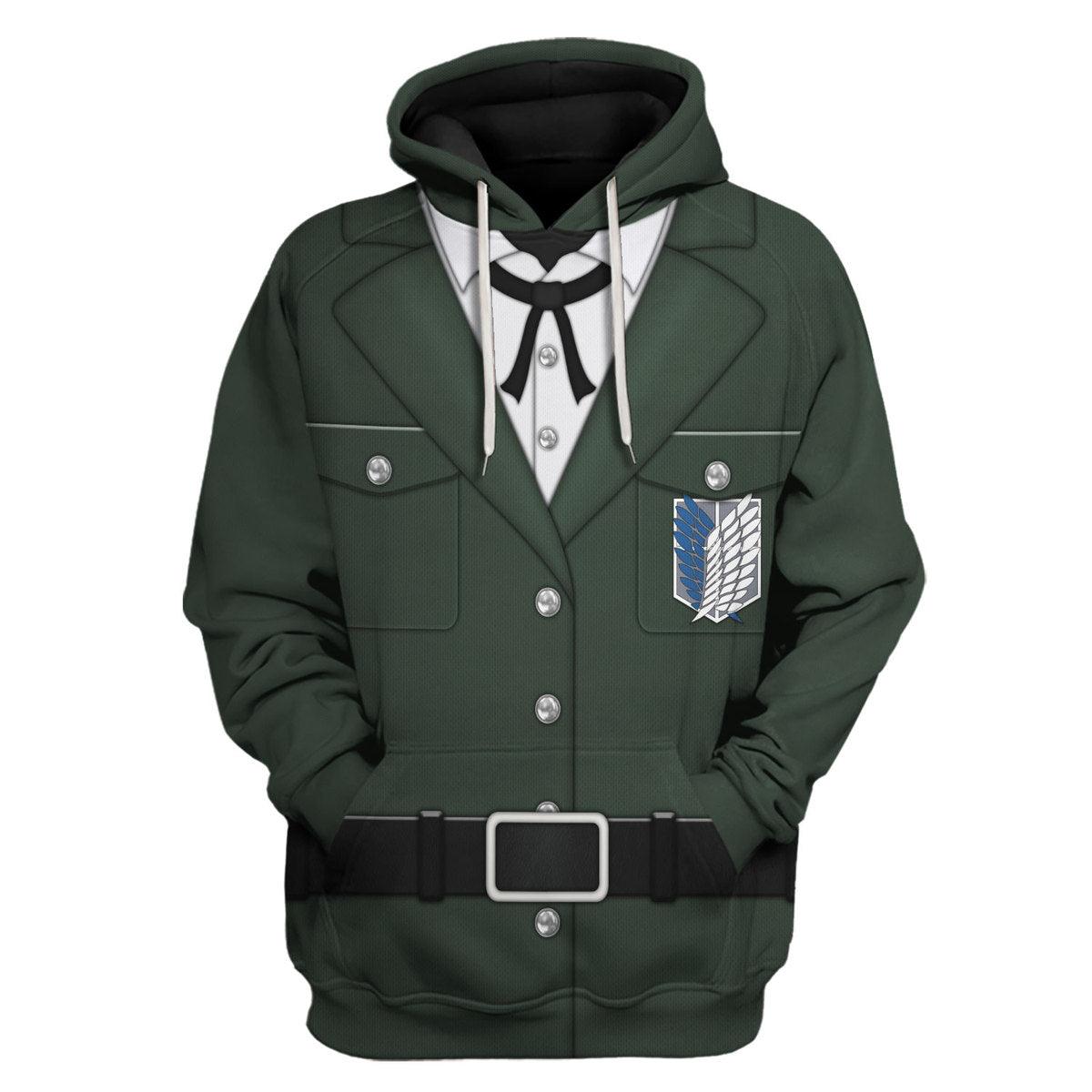 CustomsPig Levi Ackerman Survey Corps Green Hoodie Sweatshirt T-Shirt Sweatpants