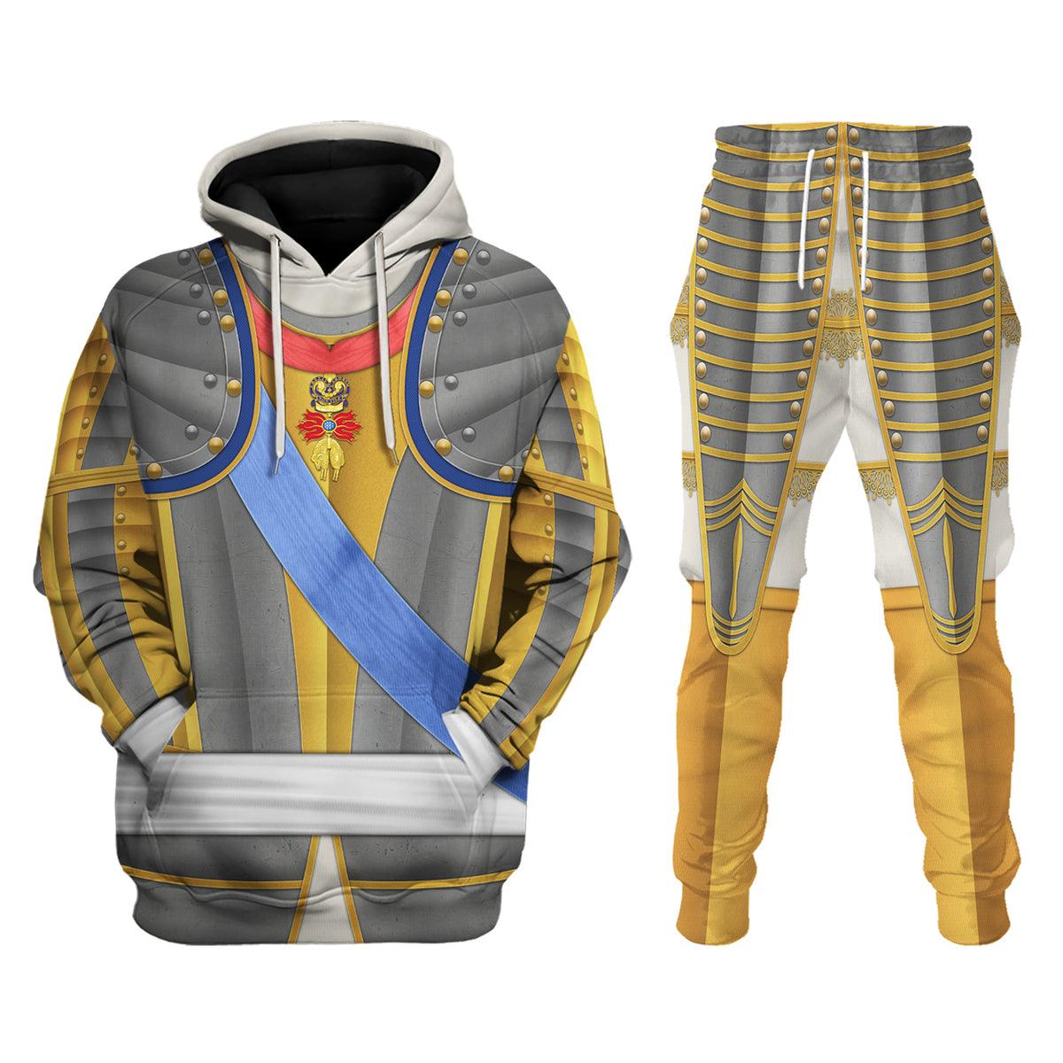 Gearhomie Louis Louis XV of France Armour Costume All Over Print Hoodie Sweatshirt T-Shirt Tracksuit - Gearhomie.com