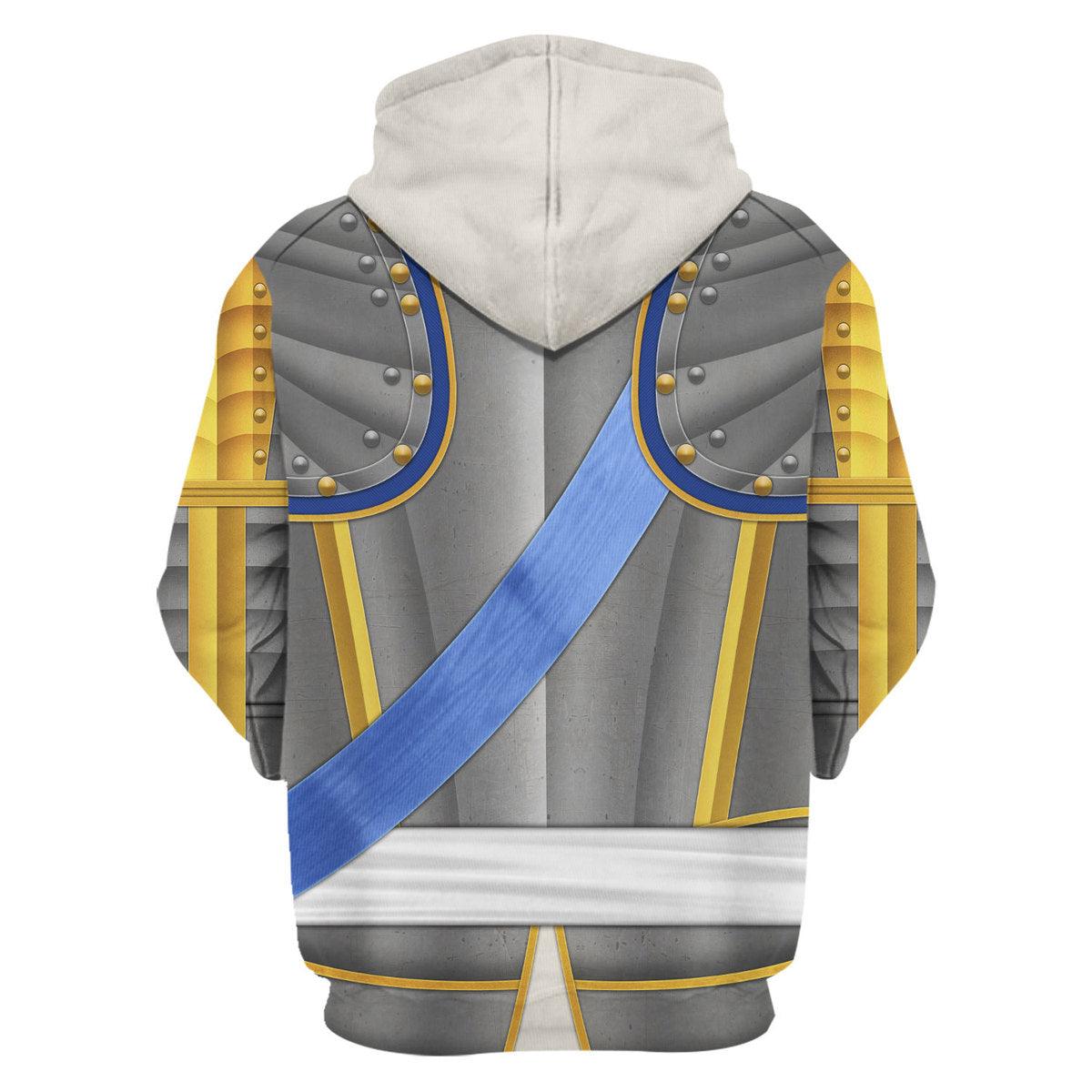 Gearhomie Louis Louis XV of France Armour Costume All Over Print Hoodie Sweatshirt T-Shirt Tracksuit - Gearhomie.com
