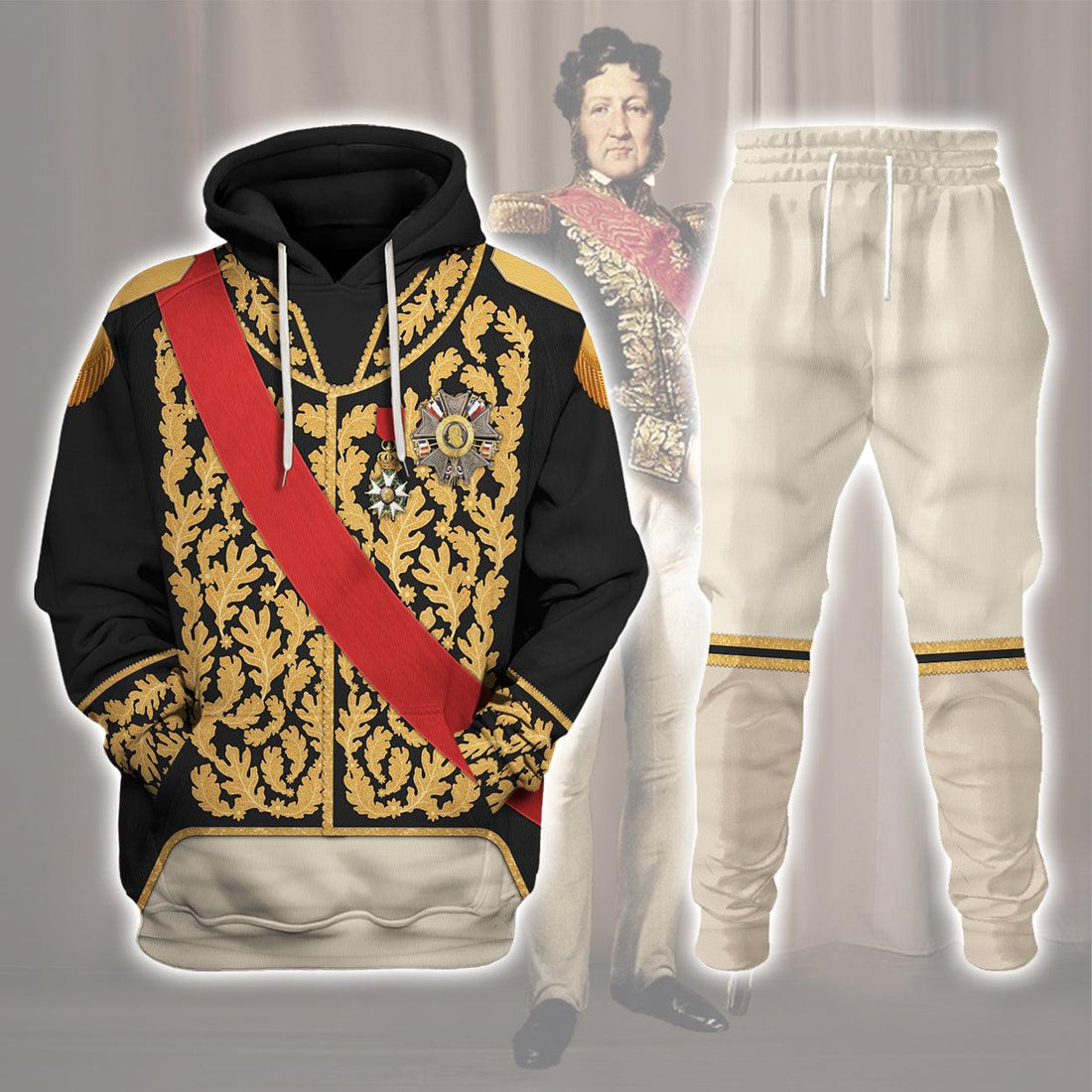 CustomsPig Louis Philippe I of France in Coronation Robes Uniform All Over Print Hoodie Sweatshirt T-Shirt Tracksuit - CustomsPig.com