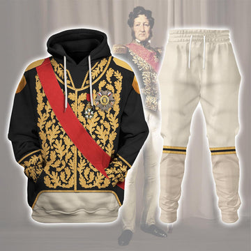 CustomsPig Louis Philippe I of France in Coronation Robes Uniform All Over Print Hoodie Sweatshirt T-Shirt Tracksuit - CustomsPig.com