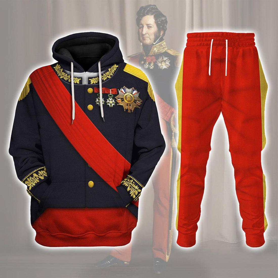 CustomsPig Louis Philippe I of France Uniform All Over Print Hoodie Sweatshirt T-Shirt Tracksuit - CustomsPig.com