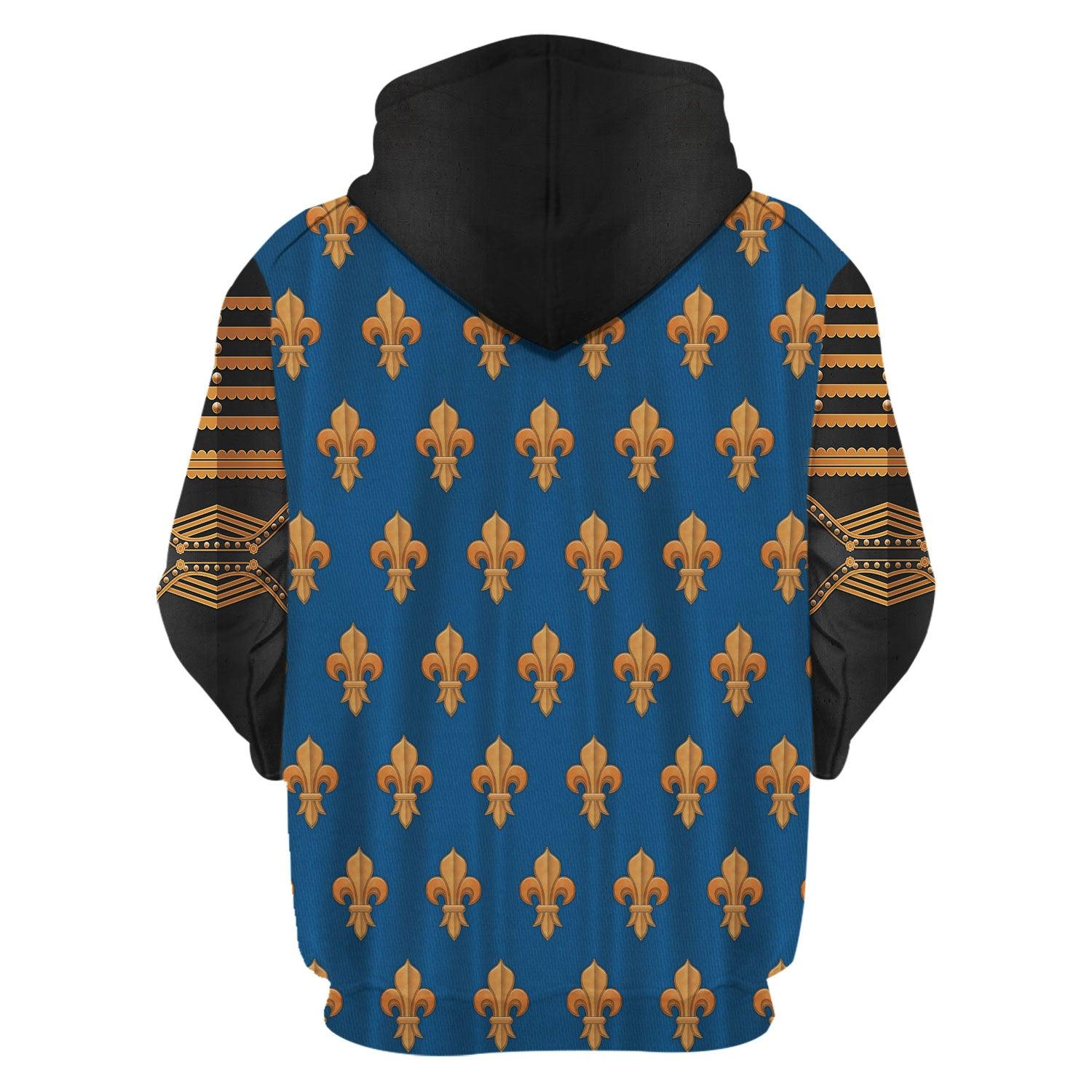 Gearhomie Louis XIII of France Warrior King Costume All Over Print Hoodie Sweatshirt T-Shirt Tracksuit - Gearhomie.com