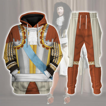 CustomsPig Louis XIV of France Armour Costume All Over Print Hoodie Sweatshirt T-Shirt Tracksuit - CustomsPig.com