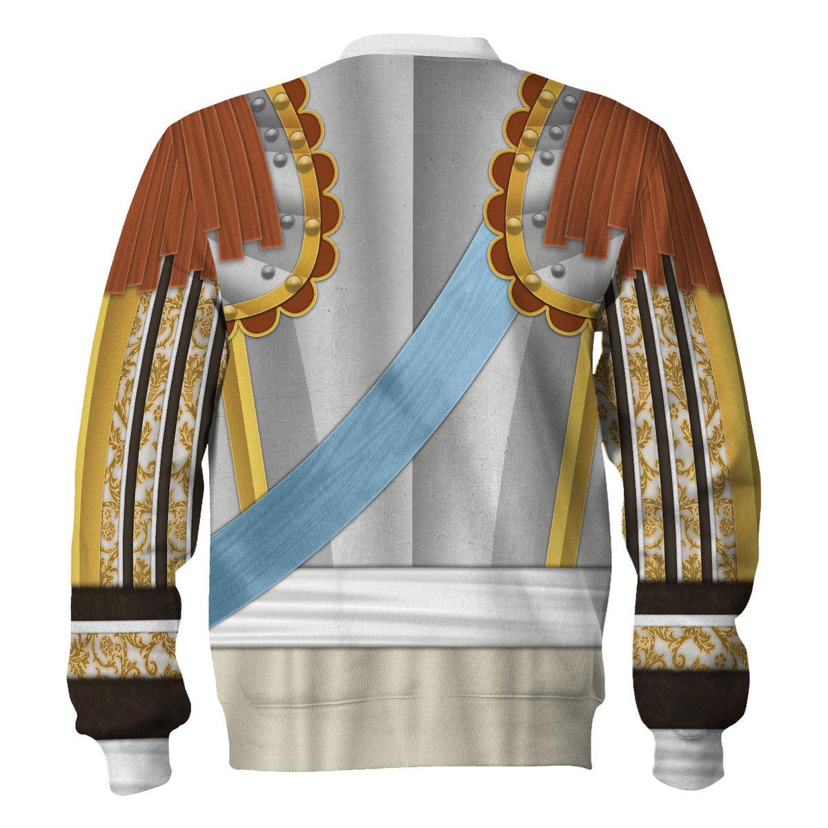 CustomsPig Louis XIV of France Armour Costume All Over Print Hoodie Sweatshirt T-Shirt Tracksuit - CustomsPig.com