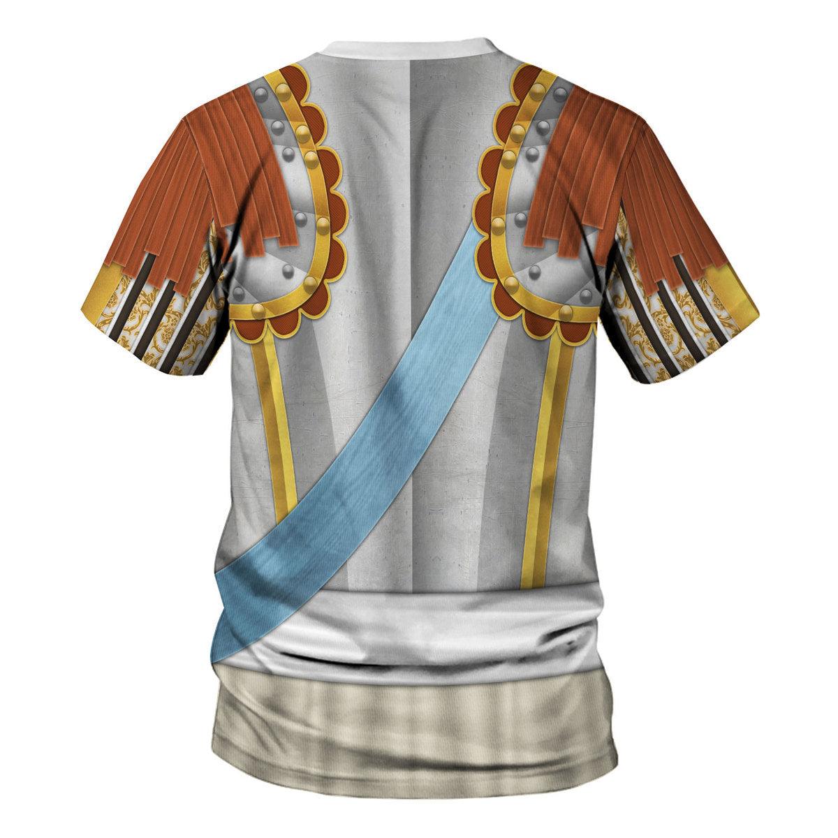 CustomsPig Louis XIV of France Armour Costume All Over Print Hoodie Sweatshirt T-Shirt Tracksuit - CustomsPig.com