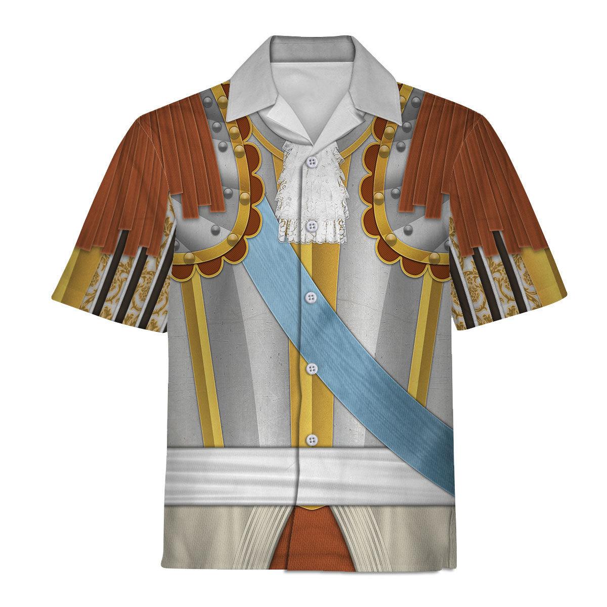 CustomsPig Louis XIV of France Armour Costume All Over Print Hoodie Sweatshirt T-Shirt Tracksuit - CustomsPig.com