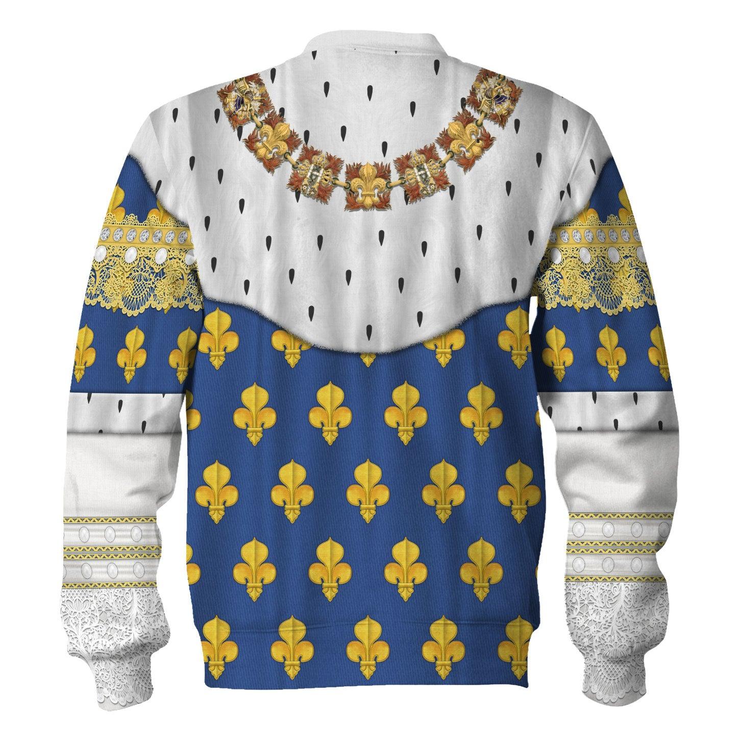 Gearhomie Louis XIV of France in Coronation Robes Costume All Over Print Hoodie Sweatshirt T-Shirt Tracksuit - Gearhomie.com