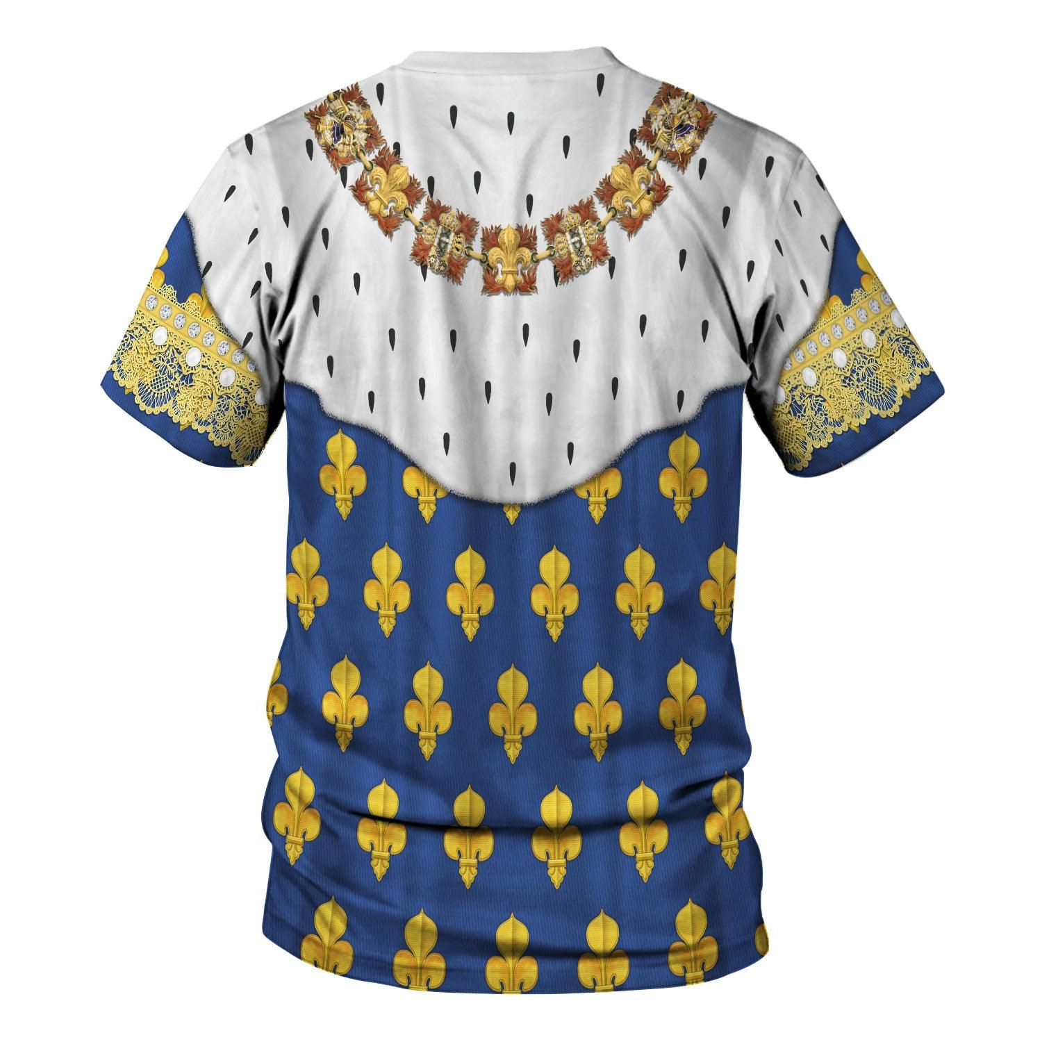 Gearhomie Louis XIV of France in Coronation Robes Costume All Over Print Hoodie Sweatshirt T-Shirt Tracksuit - Gearhomie.com
