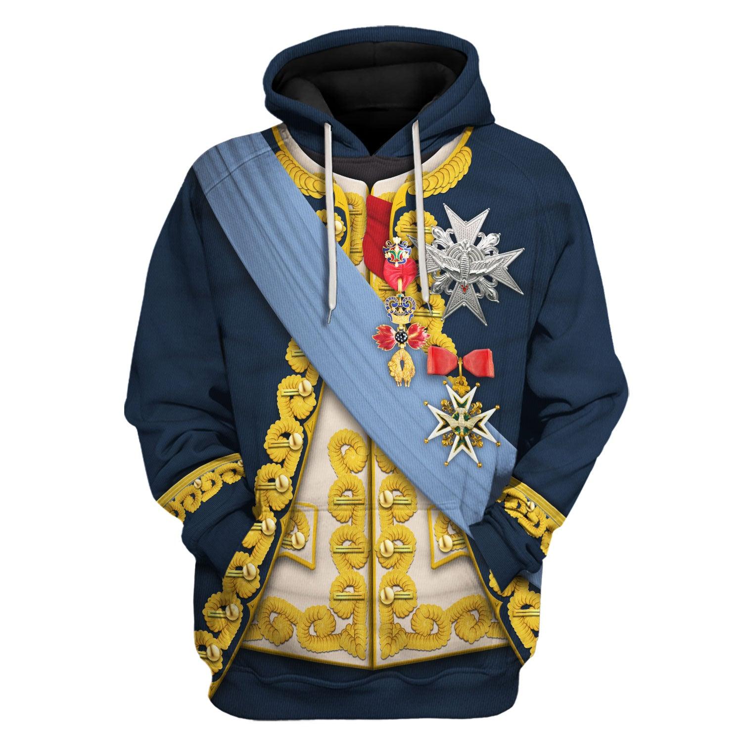 Gearhomie Louis XV of France In 1763 Uniform All Over Print Hoodie Sweatshirt T-Shirt Tracksuit - Gearhomie.com
