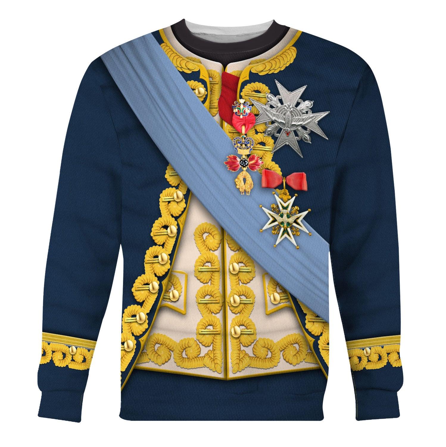 Gearhomie Louis XV of France In 1763 Uniform All Over Print Hoodie Sweatshirt T-Shirt Tracksuit - Gearhomie.com