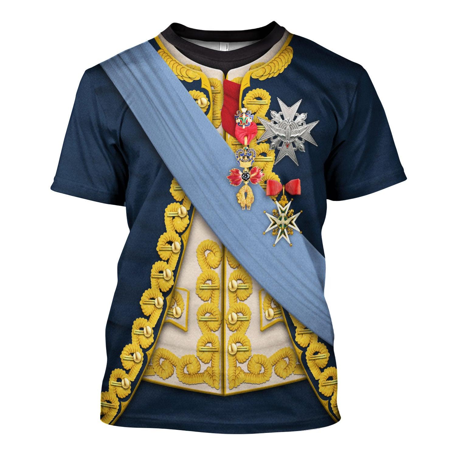 CustomsPig Louis XV of France In 1763 Uniform All Over Print Hoodie Sweatshirt T-Shirt Tracksuit - CustomsPig.com
