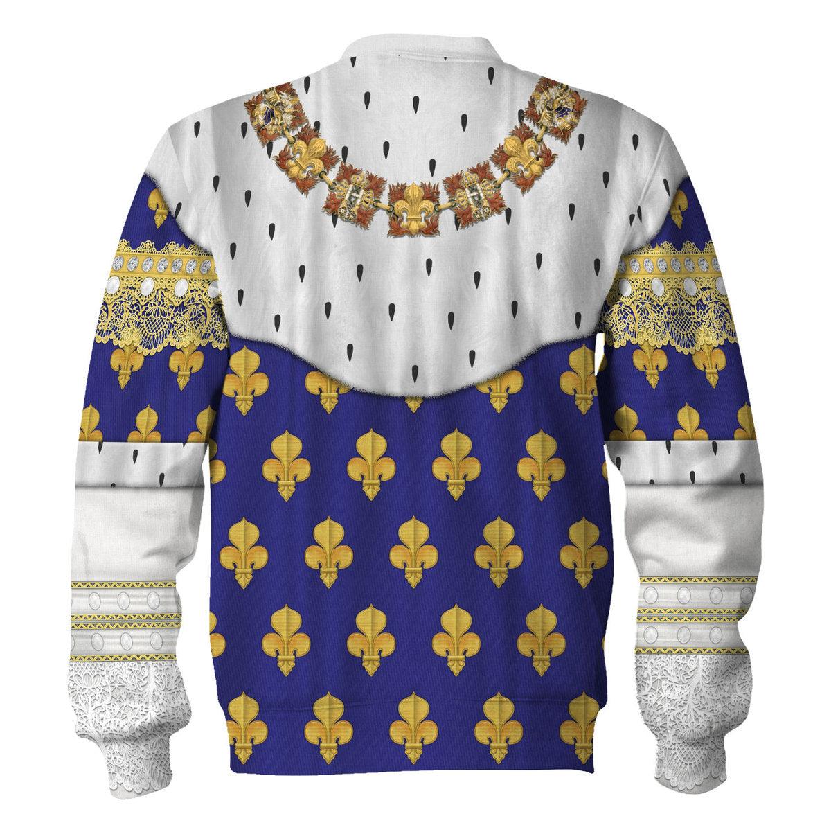 CustomsPig Louis XV of France in Coronation Robes Costume All Over Print Hoodie Sweatshirt T-Shirt Tracksuit - CustomsPig.com
