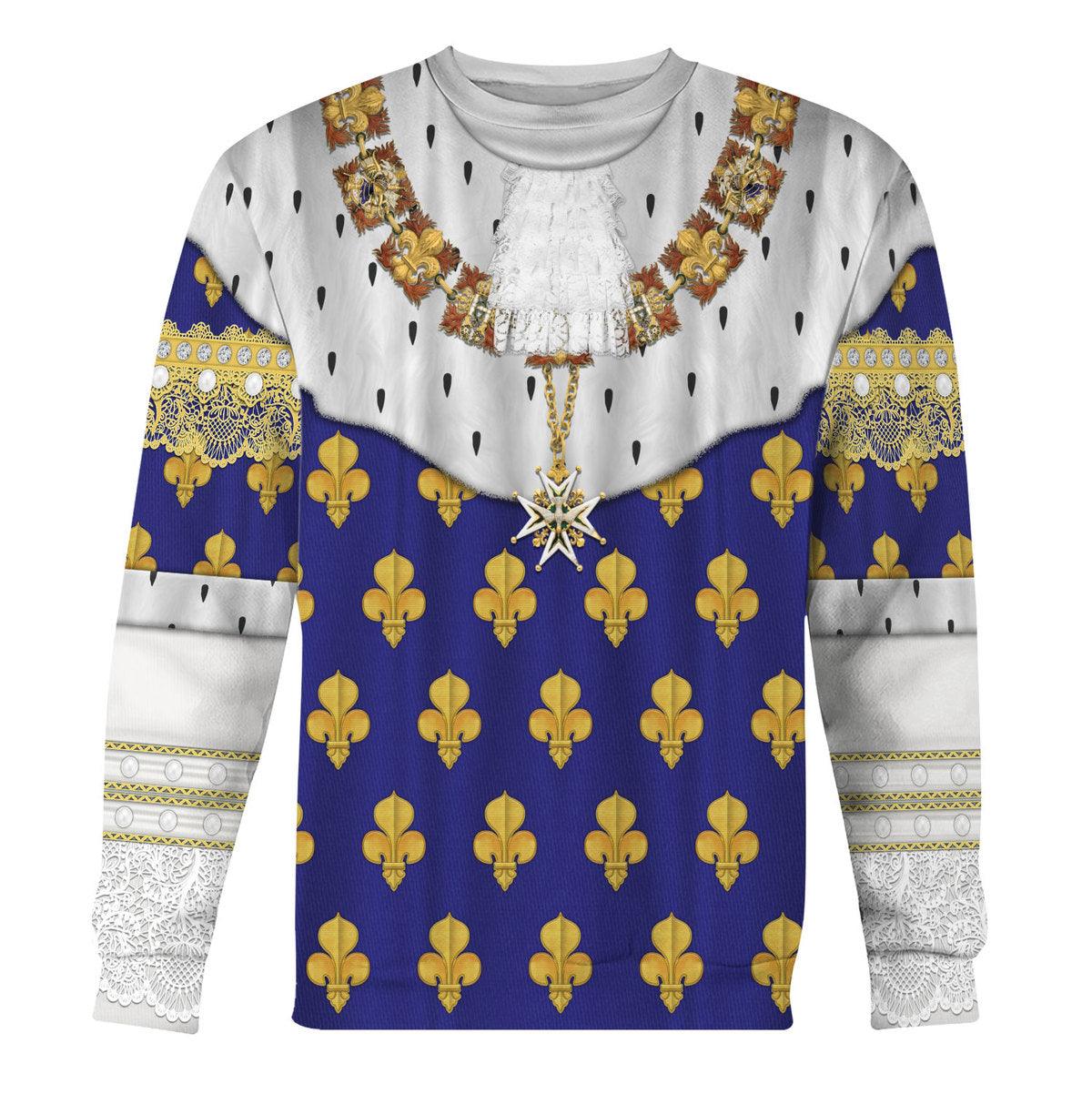 Gearhomie Louis XV of France in Coronation Robes Costume All Over Print Hoodie Sweatshirt T-Shirt Tracksuit - Gearhomie.com