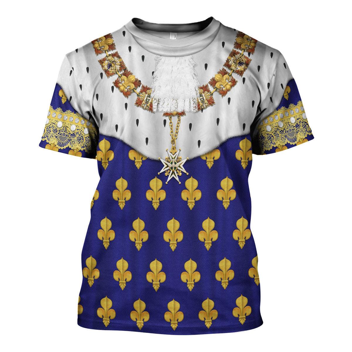 Gearhomie Louis XV of France in Coronation Robes Costume All Over Print Hoodie Sweatshirt T-Shirt Tracksuit - Gearhomie.com