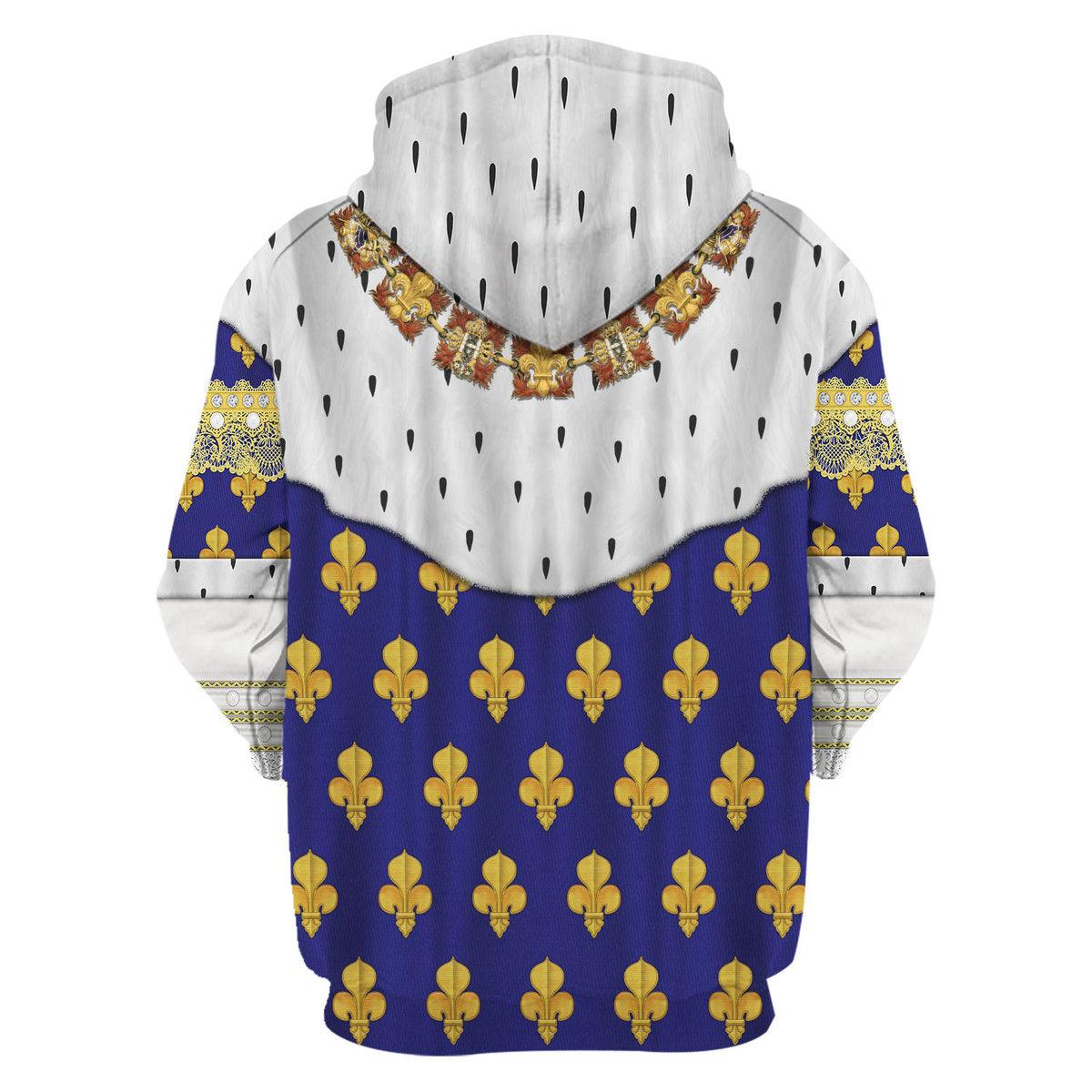 Gearhomie Louis XV of France in Coronation Robes Costume All Over Print Hoodie Sweatshirt T-Shirt Tracksuit - Gearhomie.com