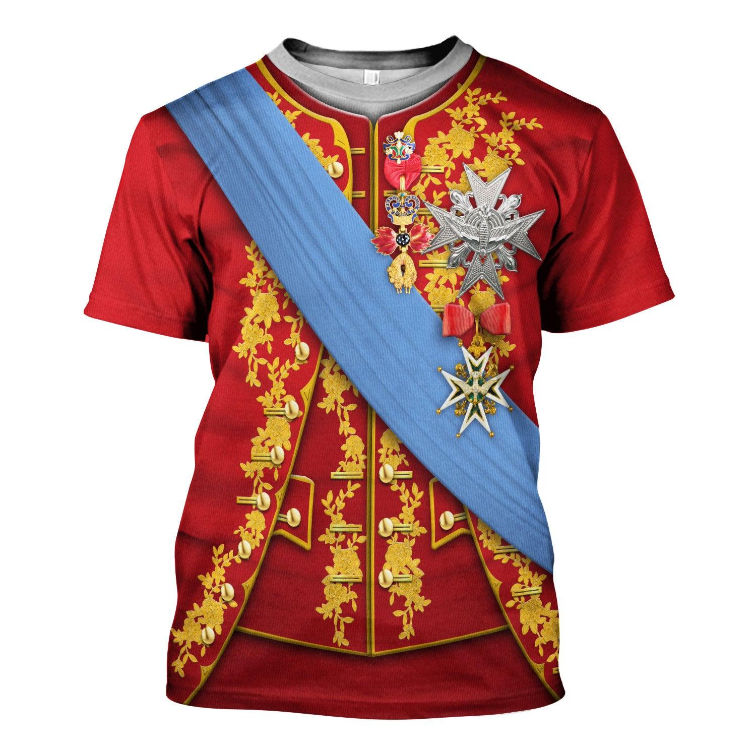 Gearhomie Louis XV of France Uniform All Over Print Hoodie Sweatshirt T-Shirt Tracksuit - Gearhomie.com