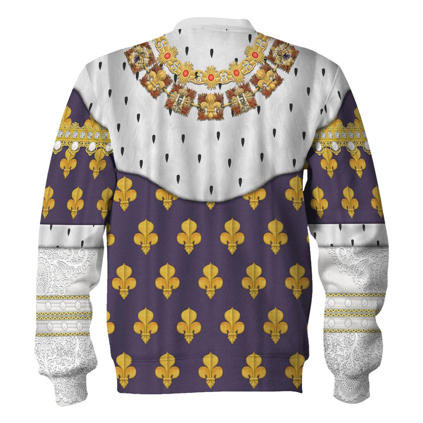 Gearhomie Louis XVI of France in Coronation Robes Costume All Over Print Hoodie Sweatshirt T-Shirt Tracksuit - Gearhomie.com