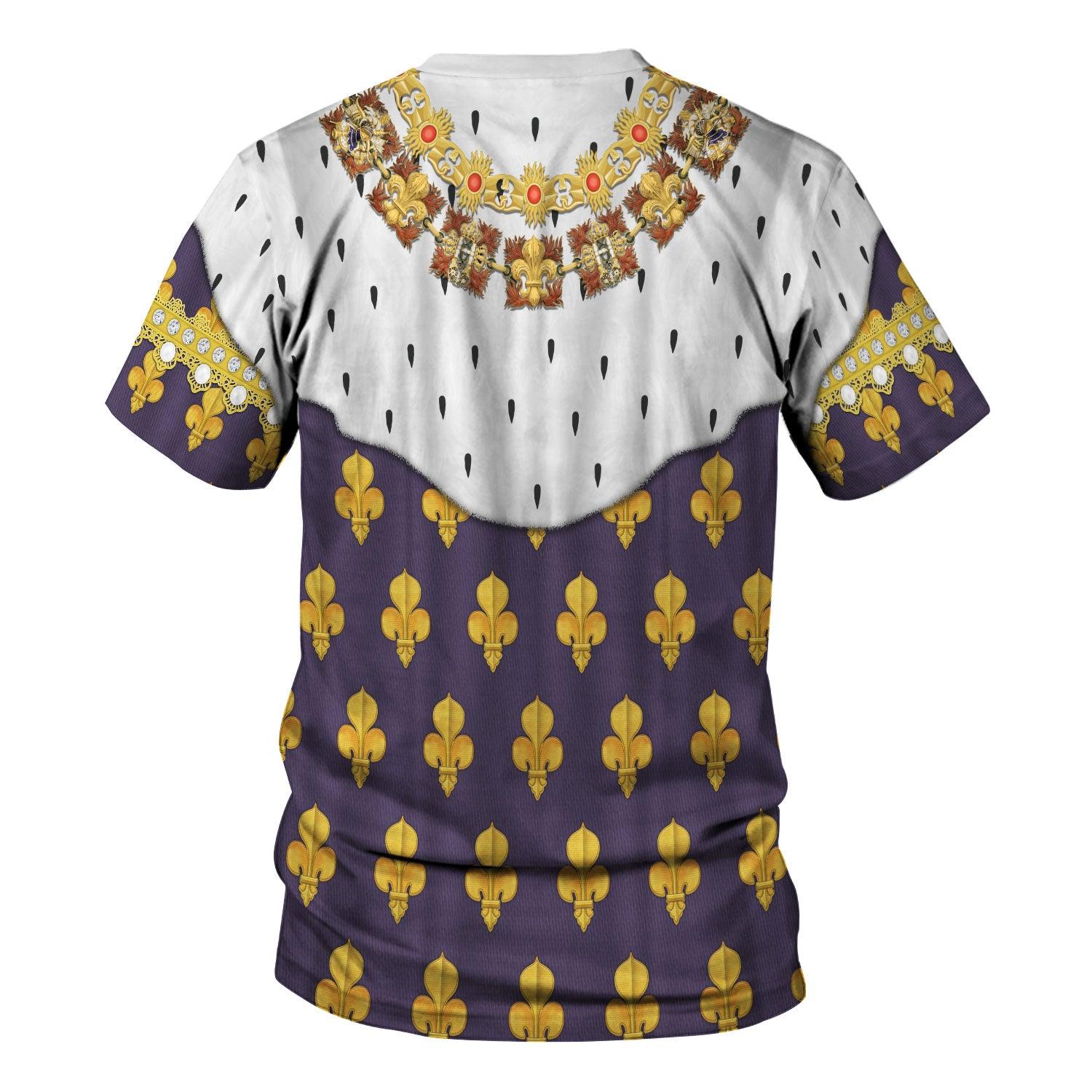 Gearhomie Louis XVI of France in Coronation Robes Costume All Over Print Hoodie Sweatshirt T-Shirt Tracksuit - Gearhomie.com