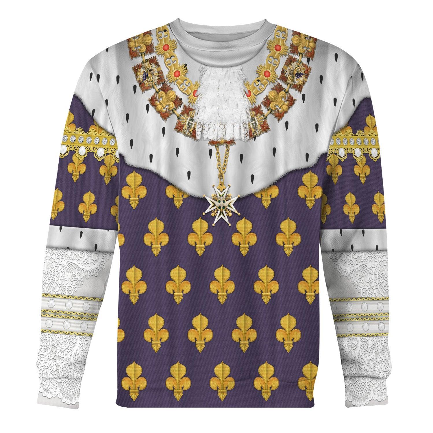 Gearhomie Louis XVI of France in Coronation Robes Costume All Over Print Hoodie Sweatshirt T-Shirt Tracksuit - Gearhomie.com