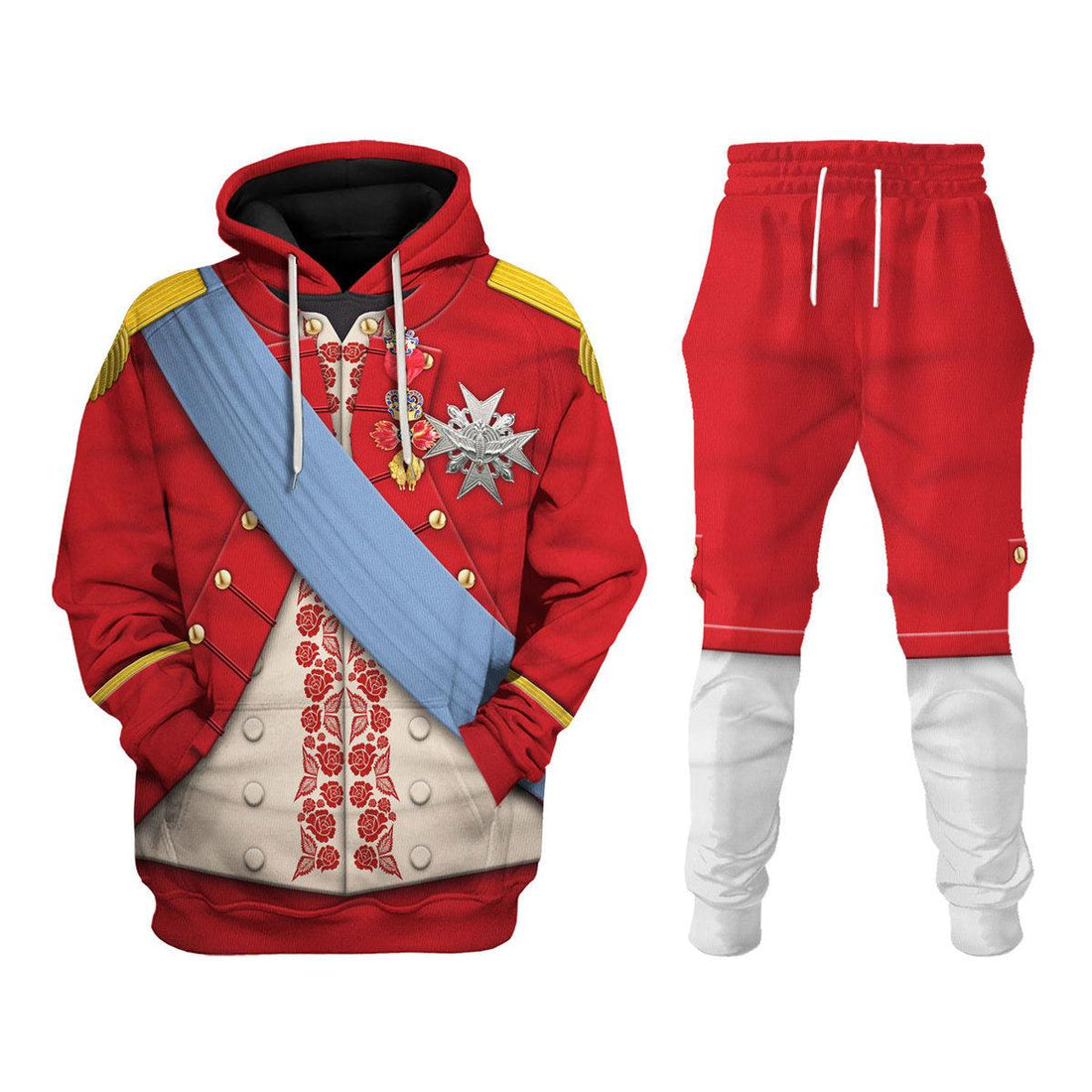 CustomsPig Louis XVI of France Uniform All Over Print Hoodie Sweatshirt T-Shirt Tracksuit - CustomsPig.com