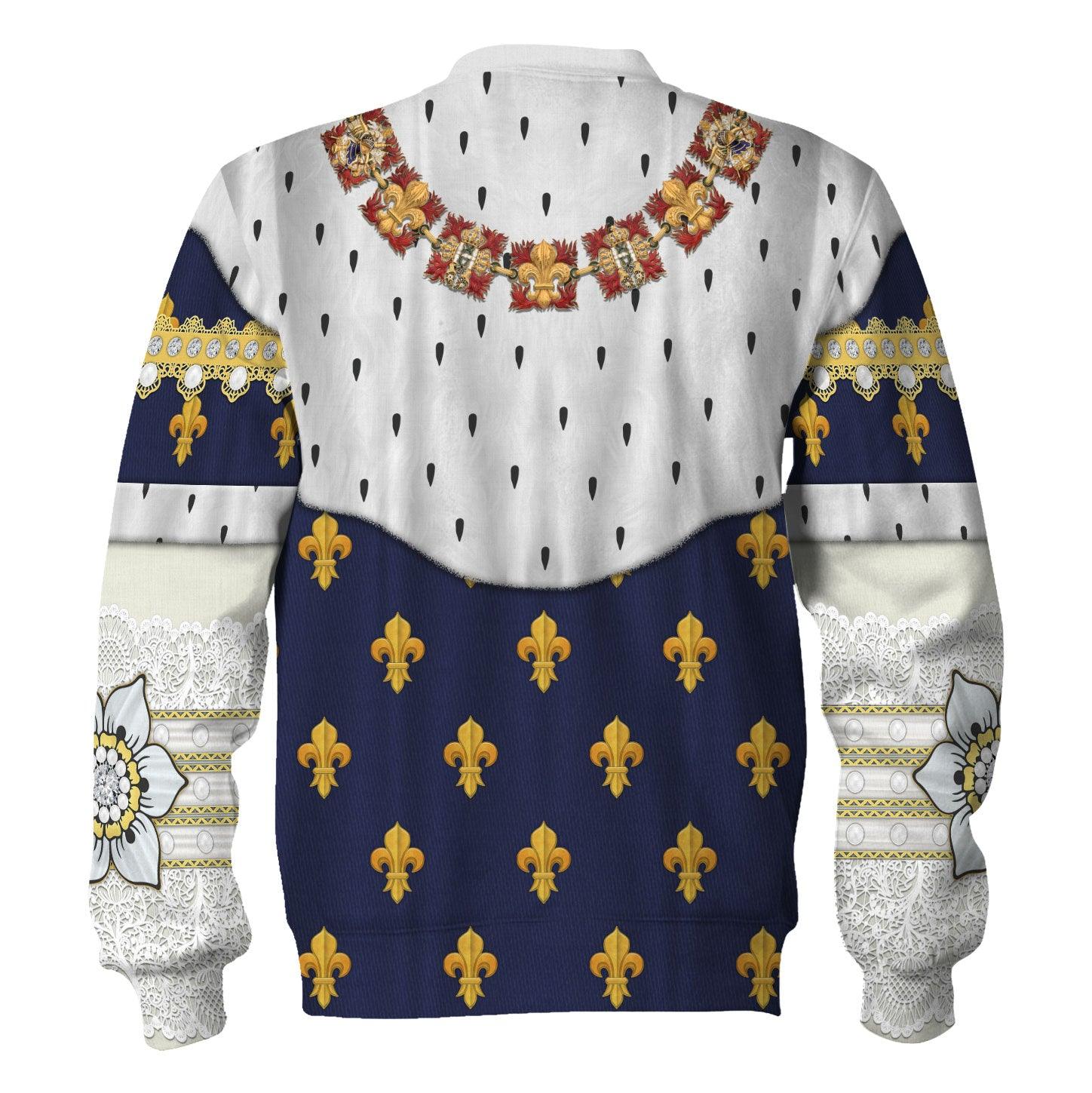 Gearhomie Louis XVIII of France in Coronation Robes Costume All Over Print Hoodie Sweatshirt T-Shirt Tracksuit - Gearhomie.com