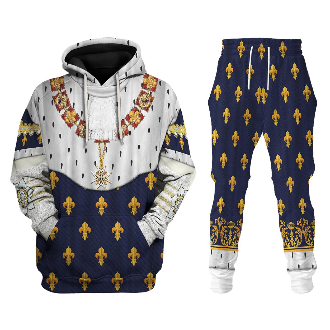Gearhomie Louis XVIII of France in Coronation Robes Costume All Over Print Hoodie Sweatshirt T-Shirt Tracksuit - Gearhomie.com