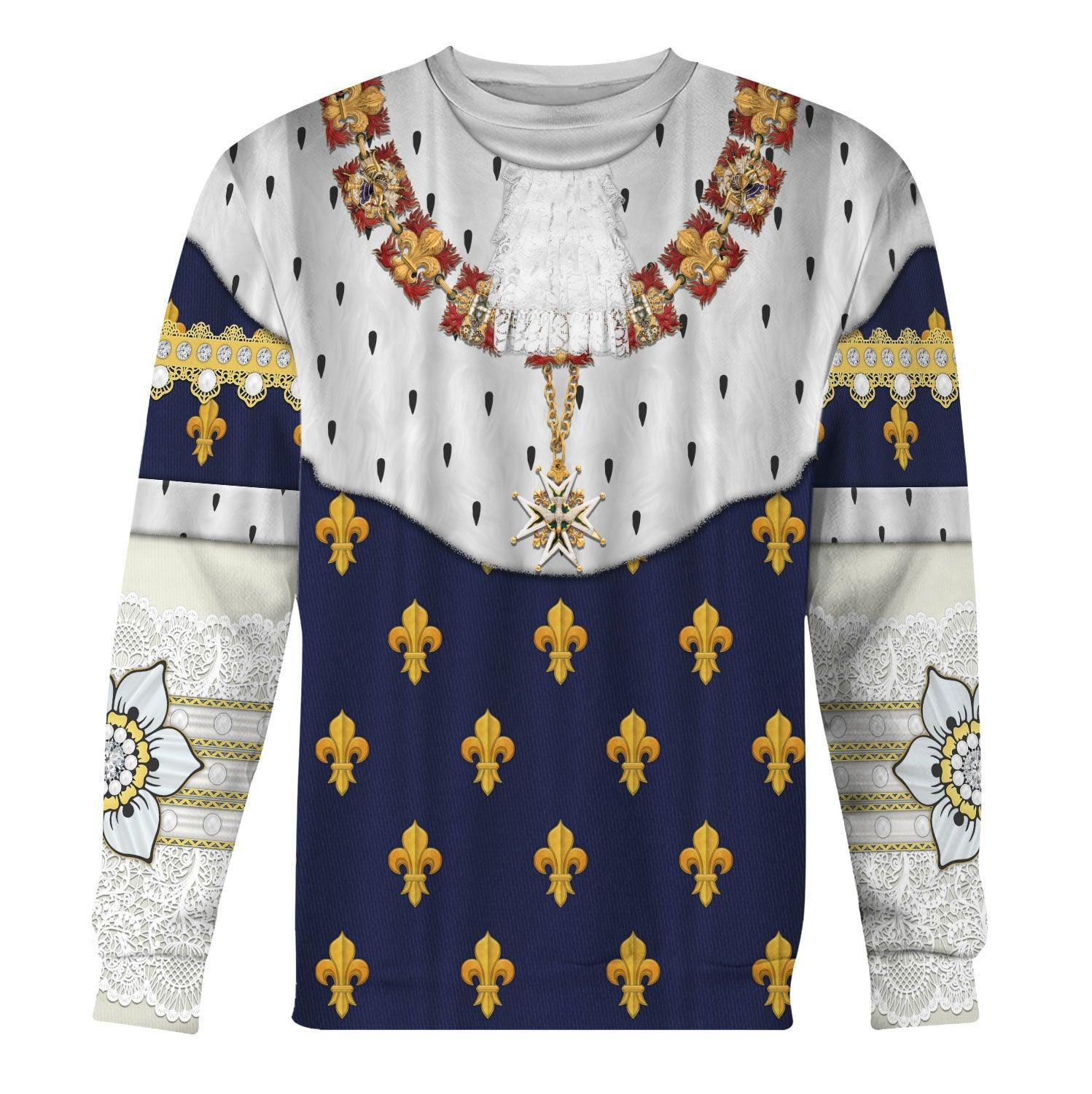 Gearhomie Louis XVIII of France in Coronation Robes Costume All Over Print Hoodie Sweatshirt T-Shirt Tracksuit - Gearhomie.com
