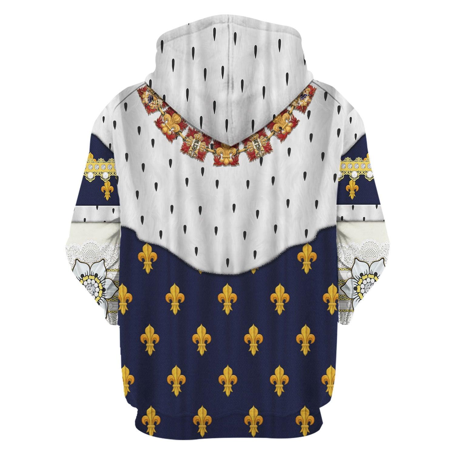 Gearhomie Louis XVIII of France in Coronation Robes Costume All Over Print Hoodie Sweatshirt T-Shirt Tracksuit - Gearhomie.com