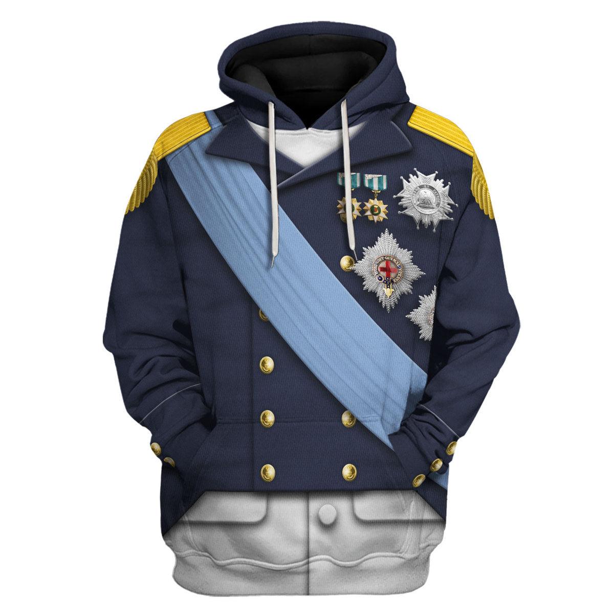 Gearhomie Louis XVIII of France Uniform All Over Print Hoodie Sweatshirt T-Shirt Tracksuit - Gearhomie.com