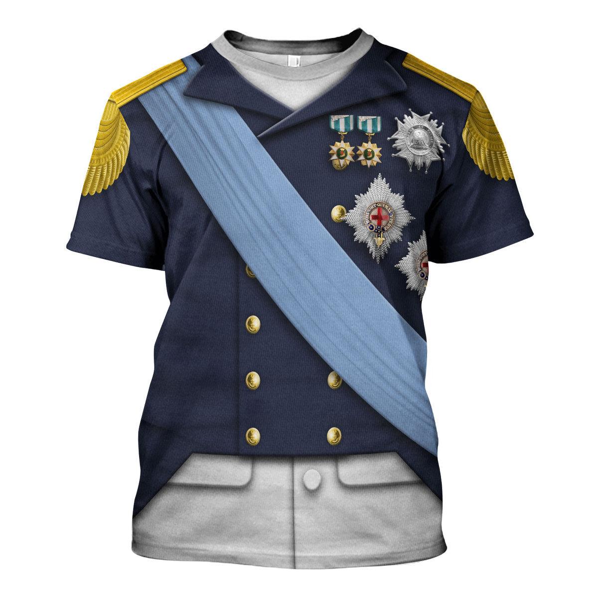 Gearhomie Louis XVIII of France Uniform All Over Print Hoodie Sweatshirt T-Shirt Tracksuit - Gearhomie.com