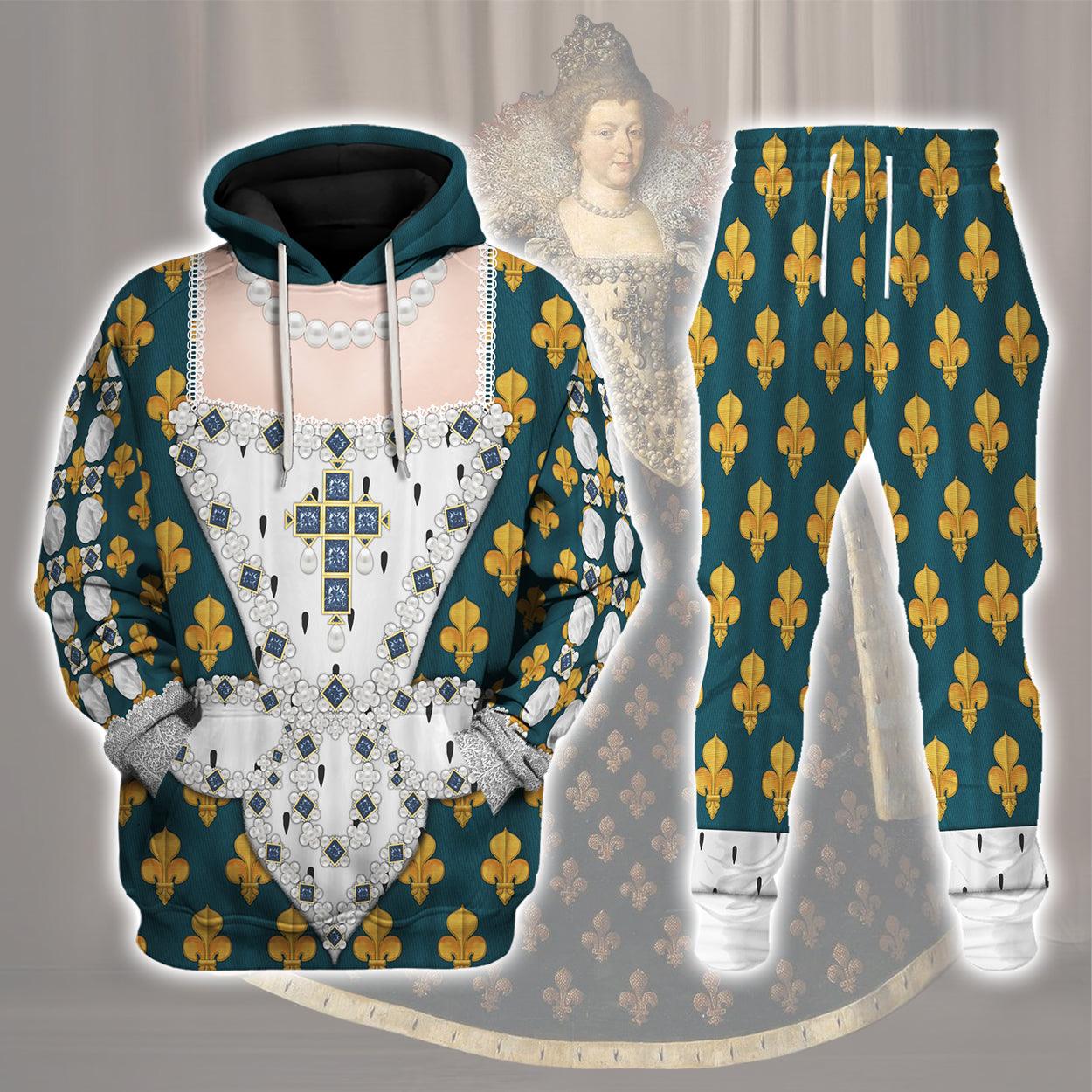 Gearhomie Marie de Medici Queen of France Costume All Over Print Hoodie Sweatshirt T-Shirt Tracksuit - Gearhomie.com
